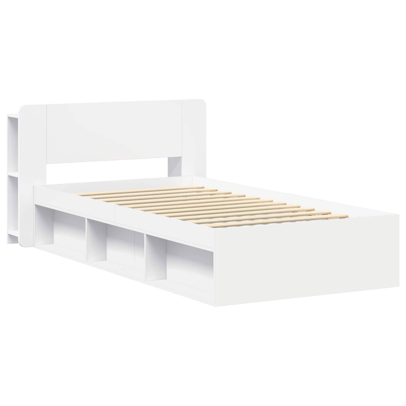 vidaXL Bettgestell mit Stauraum Weiß 90 x 190 cm Holzwerkstoff