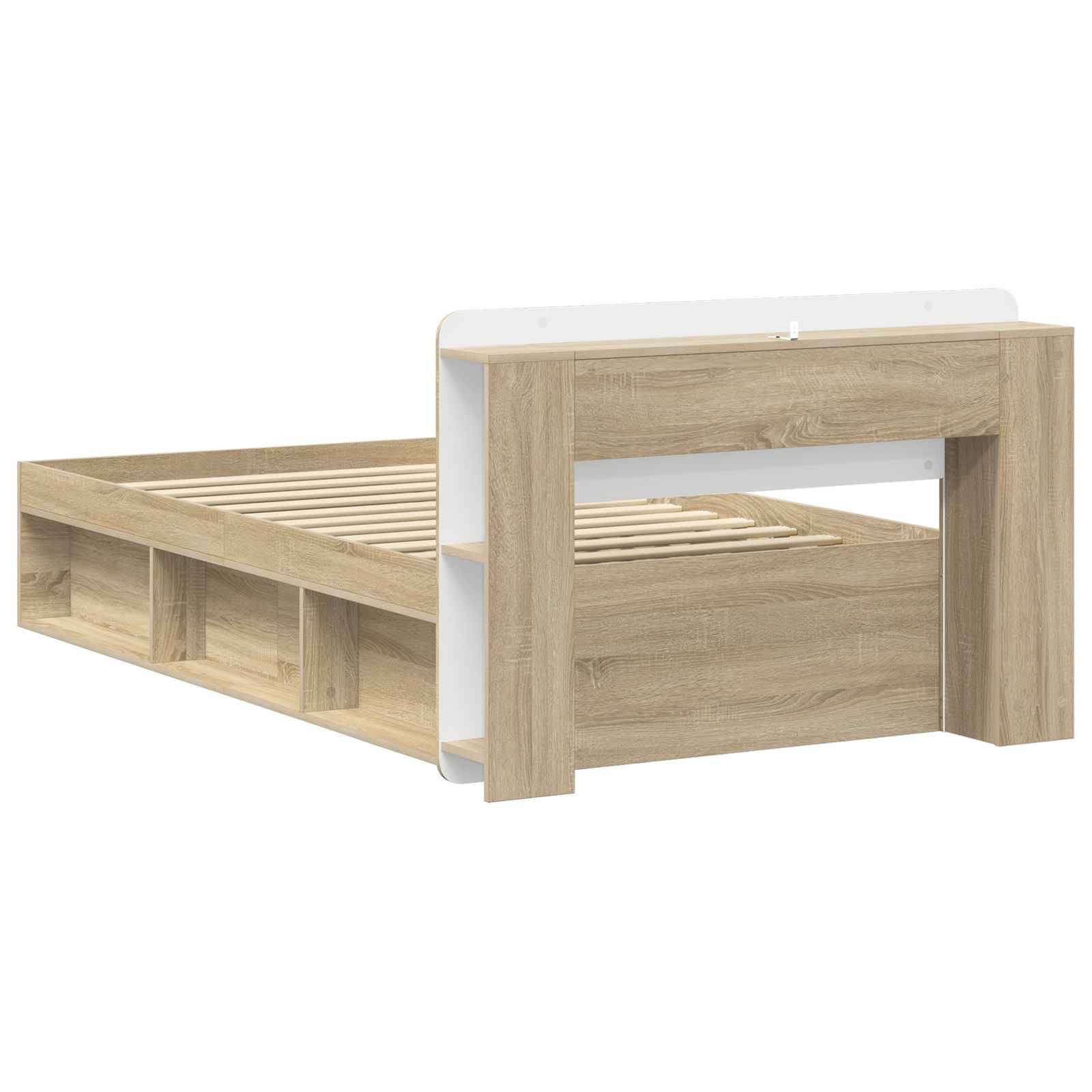 vidaXL Bettgestell mit Stauraum Sonoma-Eiche 80 x 200 cm Holzwerkstoff