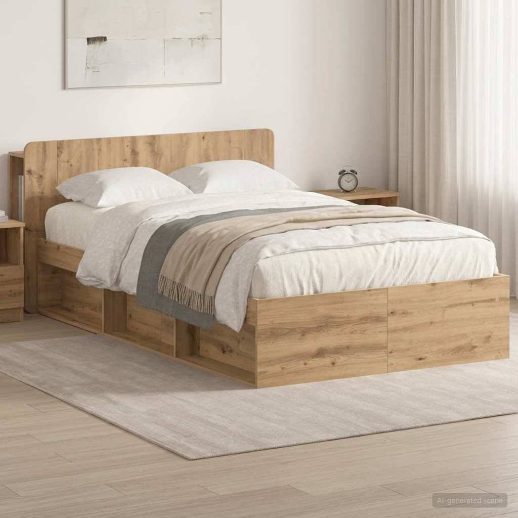 vidaXL Bettgestell mit Stauraum Artisan-Eiche 120 x 190 cm