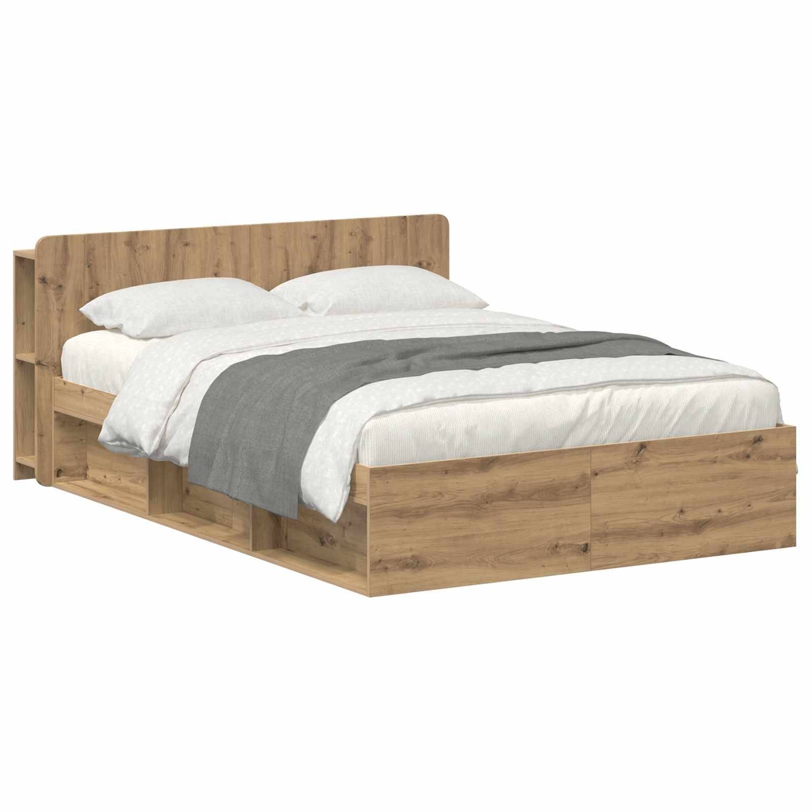 vidaXL Bettgestell mit Stauraum Artisan-Eiche 150 x 200 cm