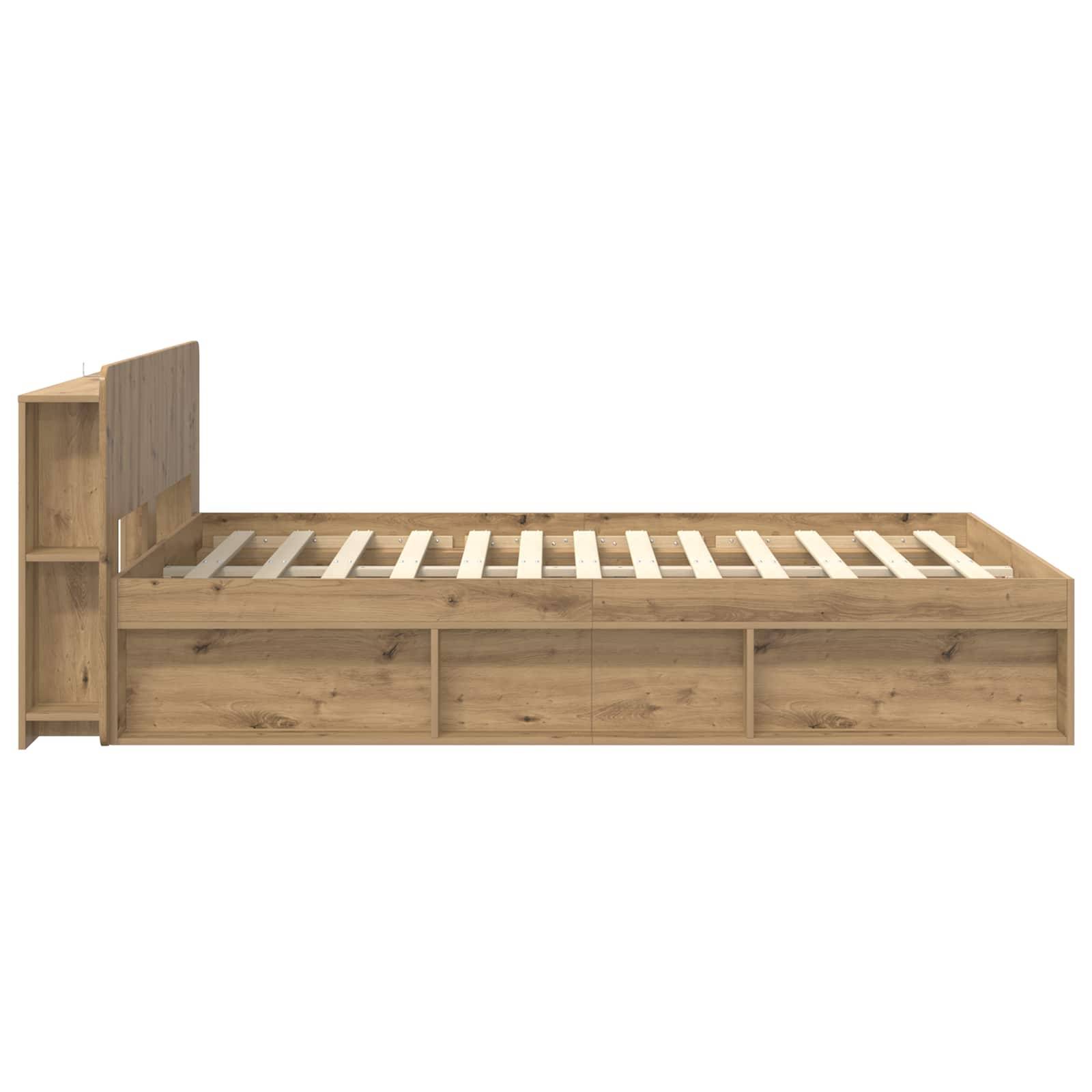 vidaXL Bettgestell mit Stauraum Artisan-Eiche 150 x 200 cm