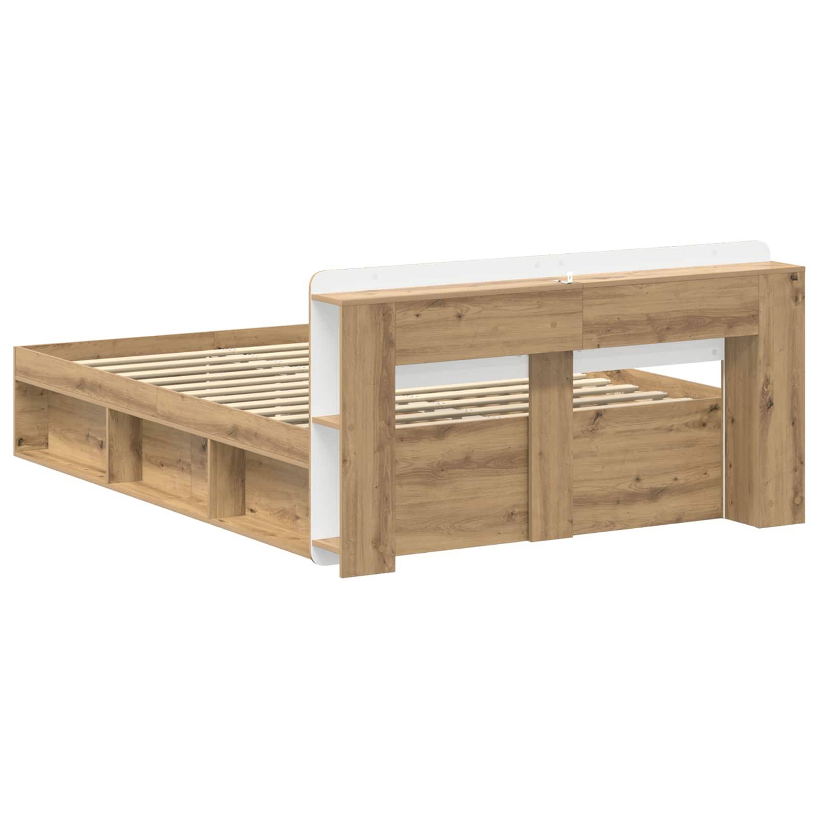 vidaXL Bettgestell mit Stauraum Artisan-Eiche 150 x 200 cm