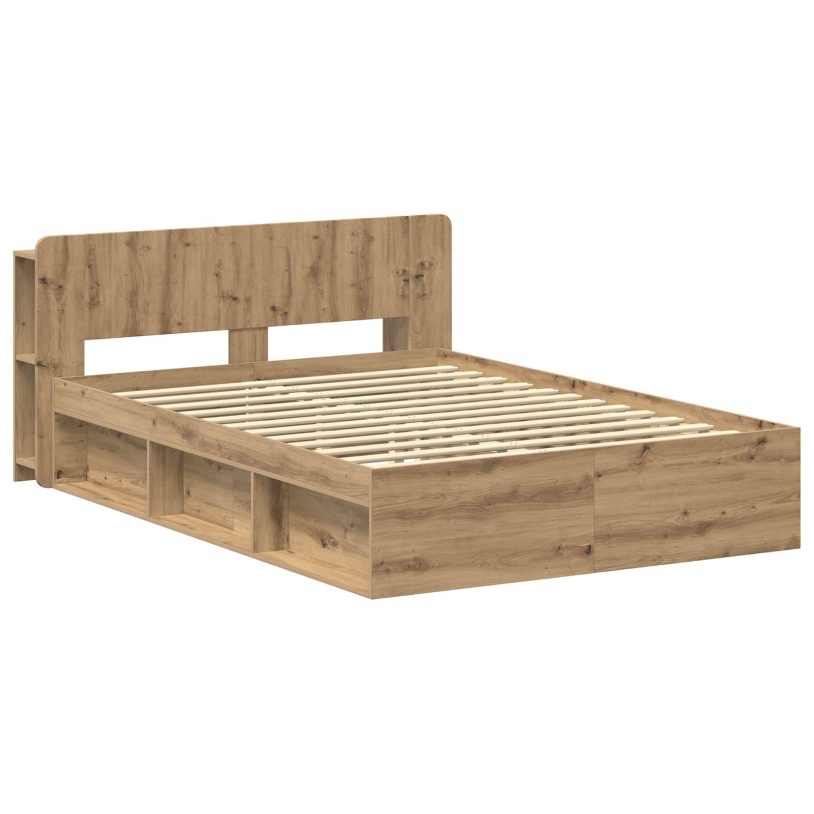 vidaXL Bettgestell mit Stauraum Artisan-Eiche 150 x 200 cm