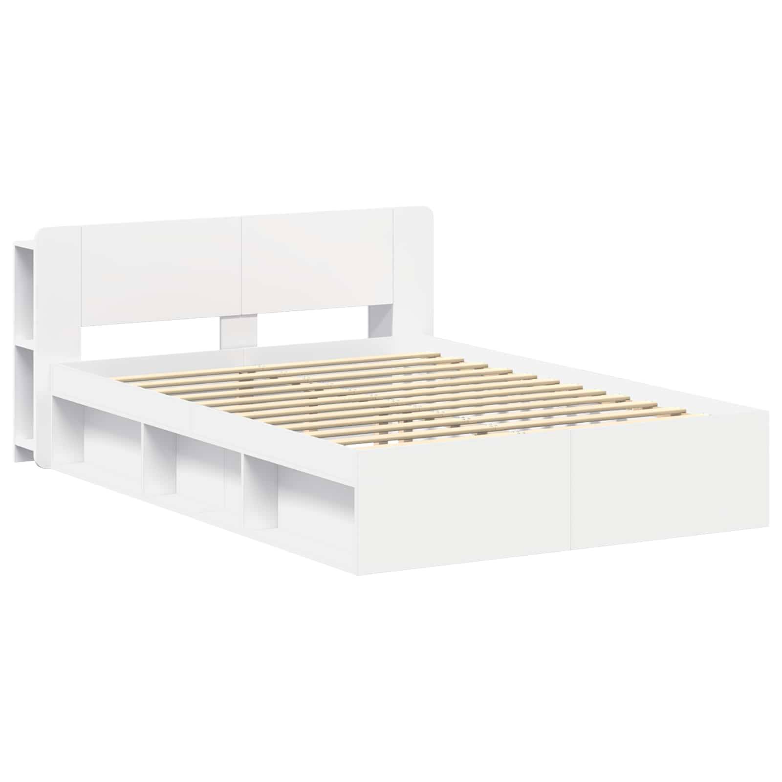 vidaXL Bettgestell mit Stauraum Weiß 160 x 200 cm Holzwerkstoff