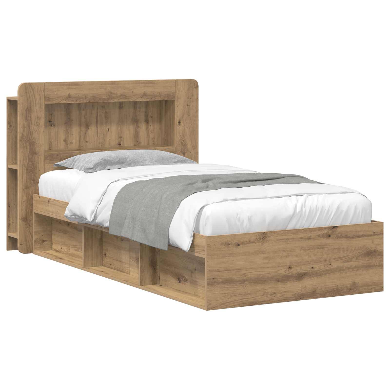 vidaXL Bettgestell mit Stauraum Artisan-Eiche 100 x 200 cm