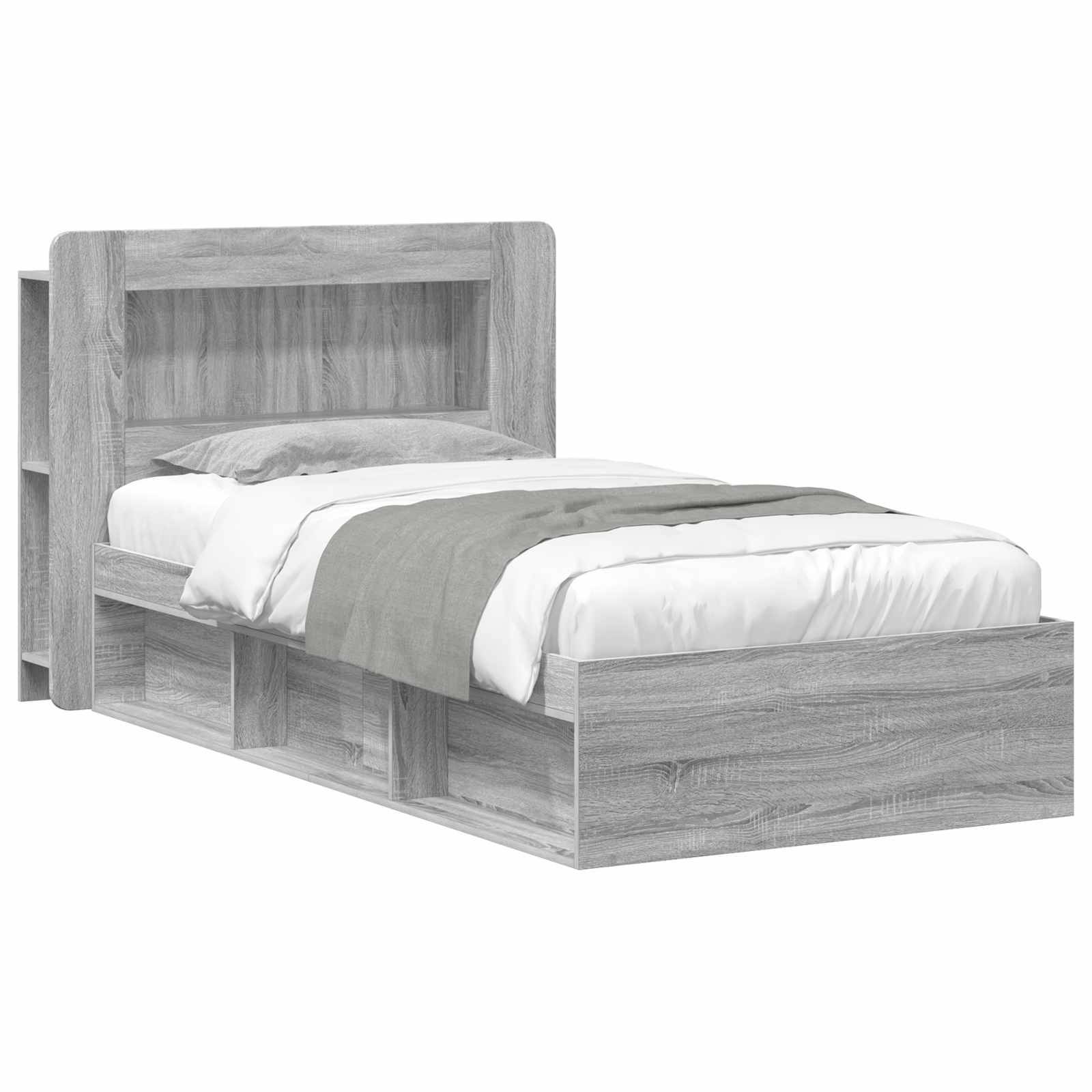 vidaXL Bettgestell mit Stauraum Grau Sonoma 80 x 200 cm Holzwerkstoff