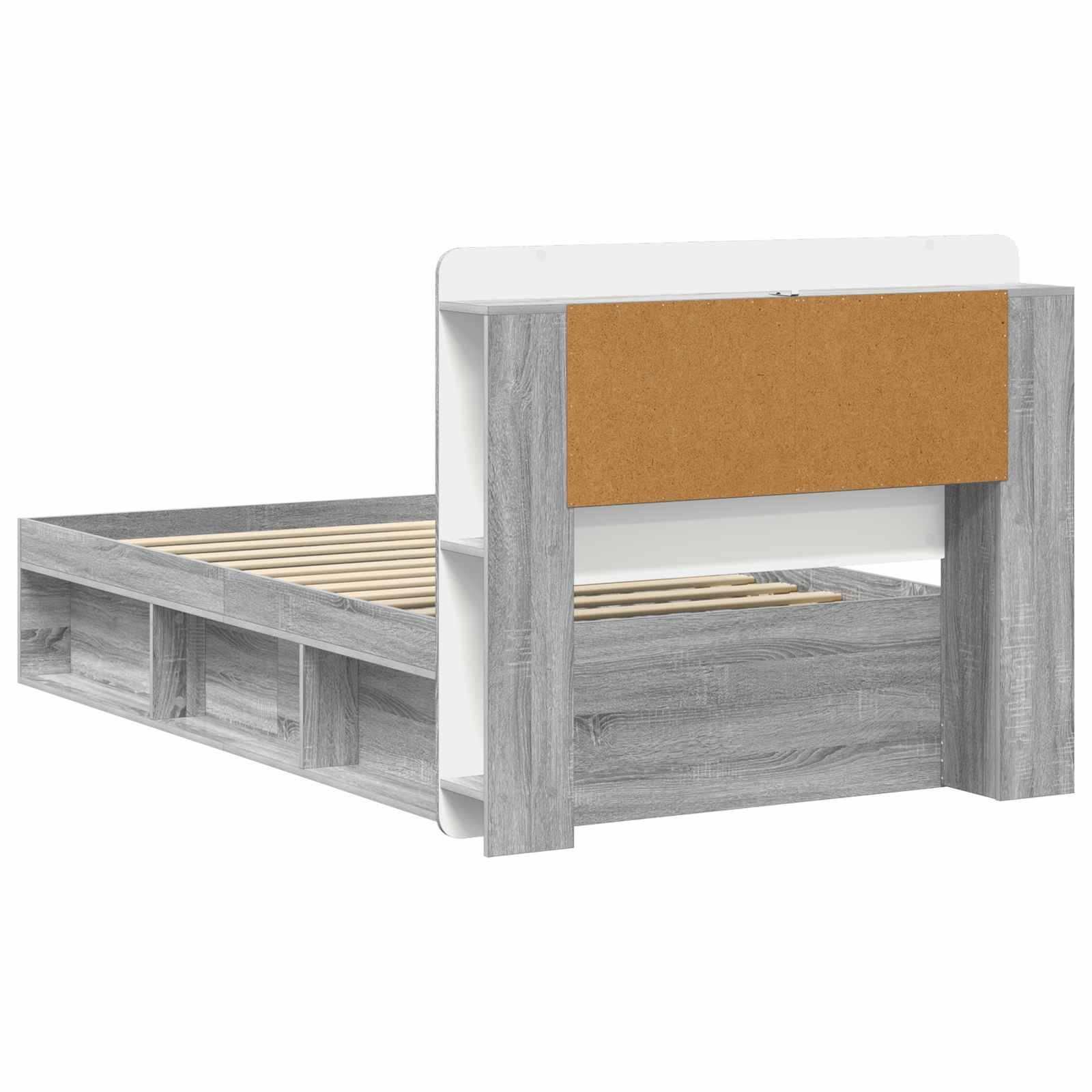 vidaXL Bettgestell mit Stauraum Grau Sonoma 80 x 200 cm Holzwerkstoff