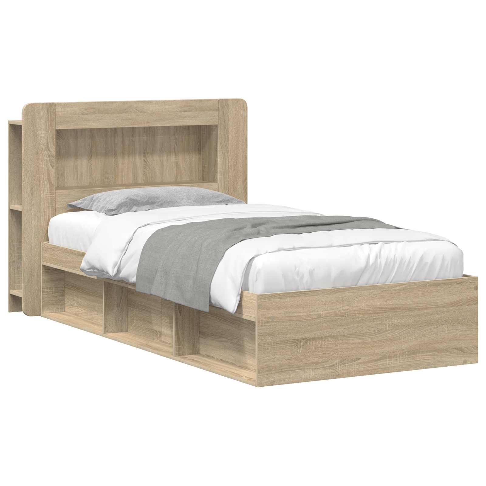 vidaXL Bettgestell mit Stauraum Sonoma-Eiche 80 x 200 cm Holzwerkstoff