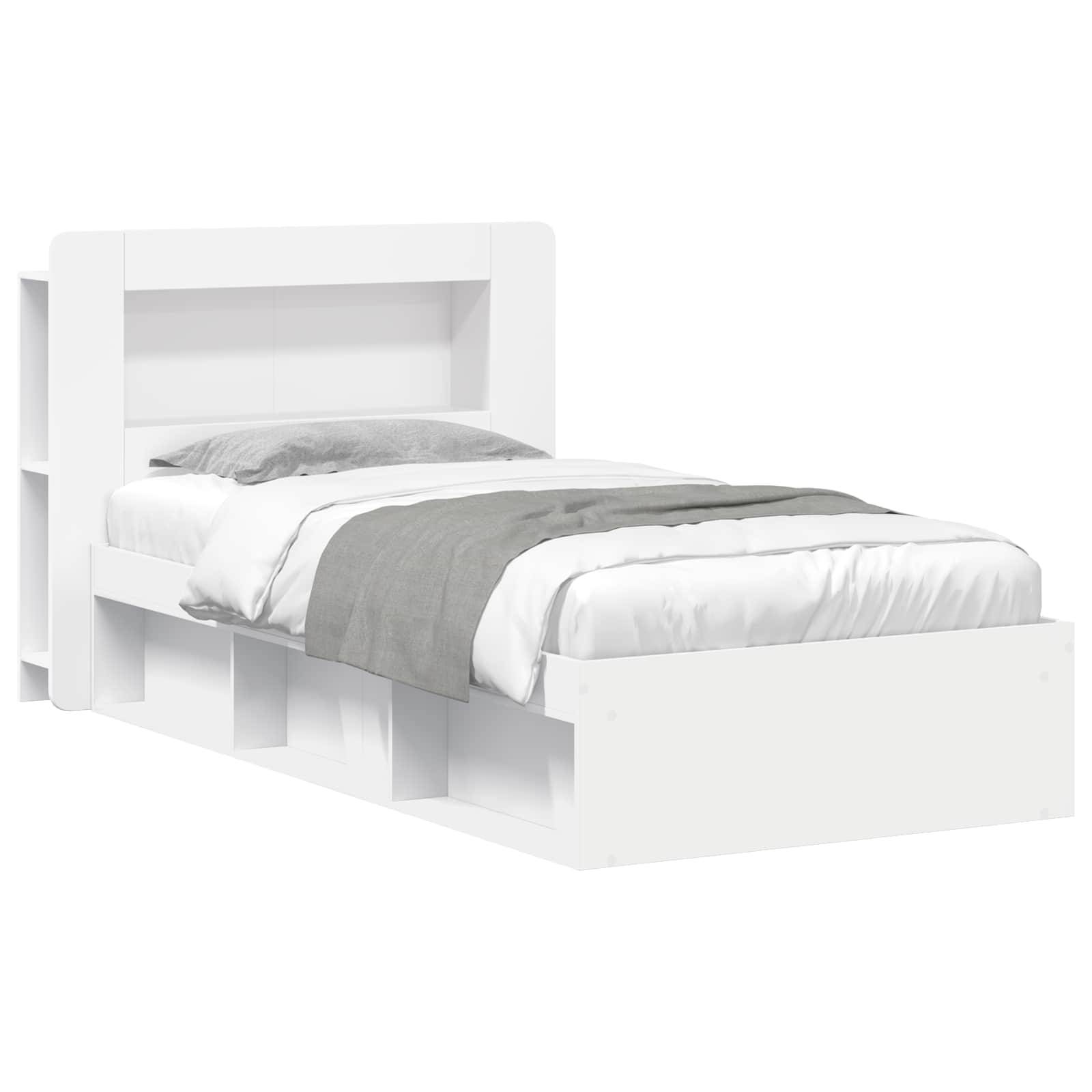 vidaXL Bettgestell mit Stauraum Weiß 90 x 200 cm Holzwerkstoff