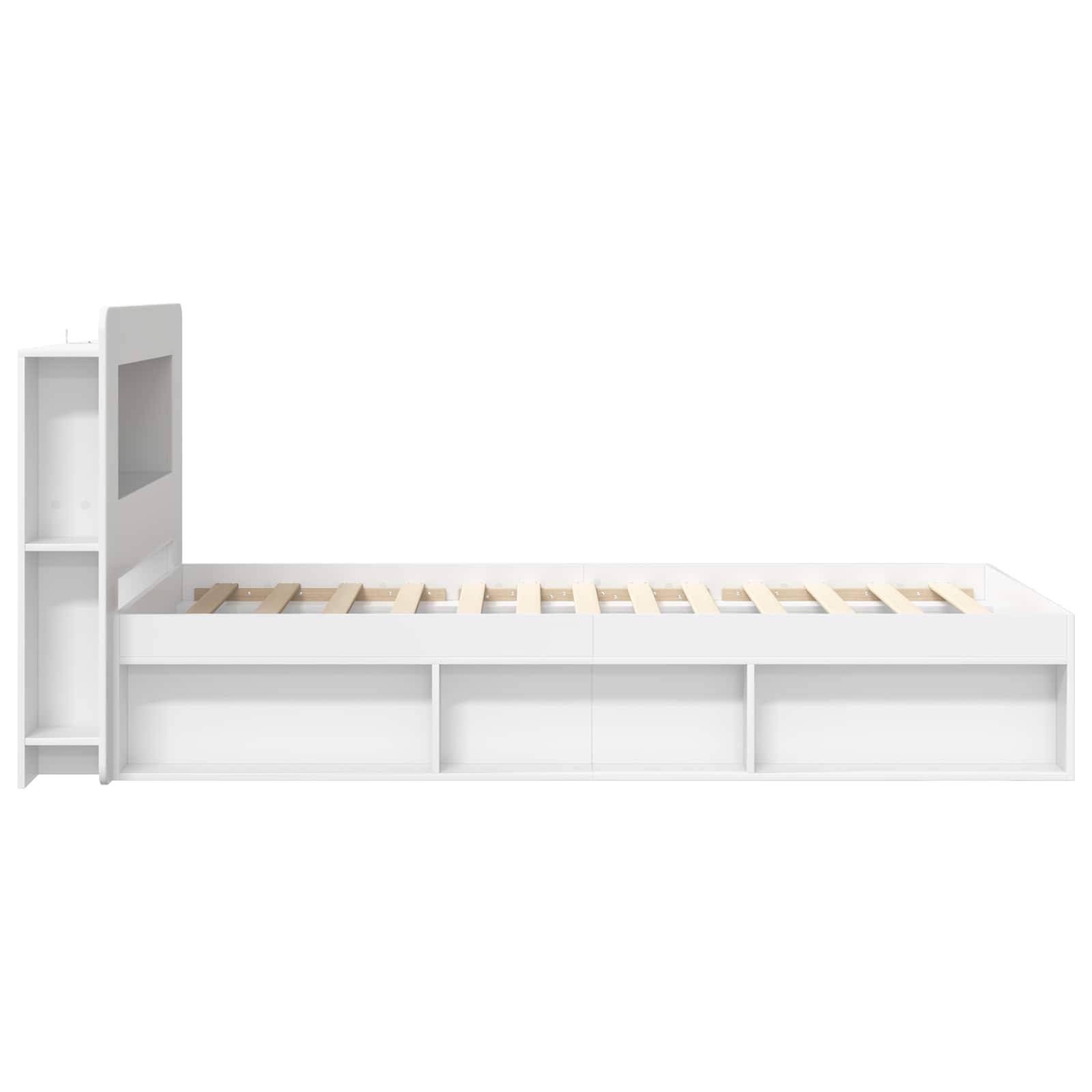 vidaXL Bettgestell mit Stauraum Weiß 90 x 200 cm Holzwerkstoff
