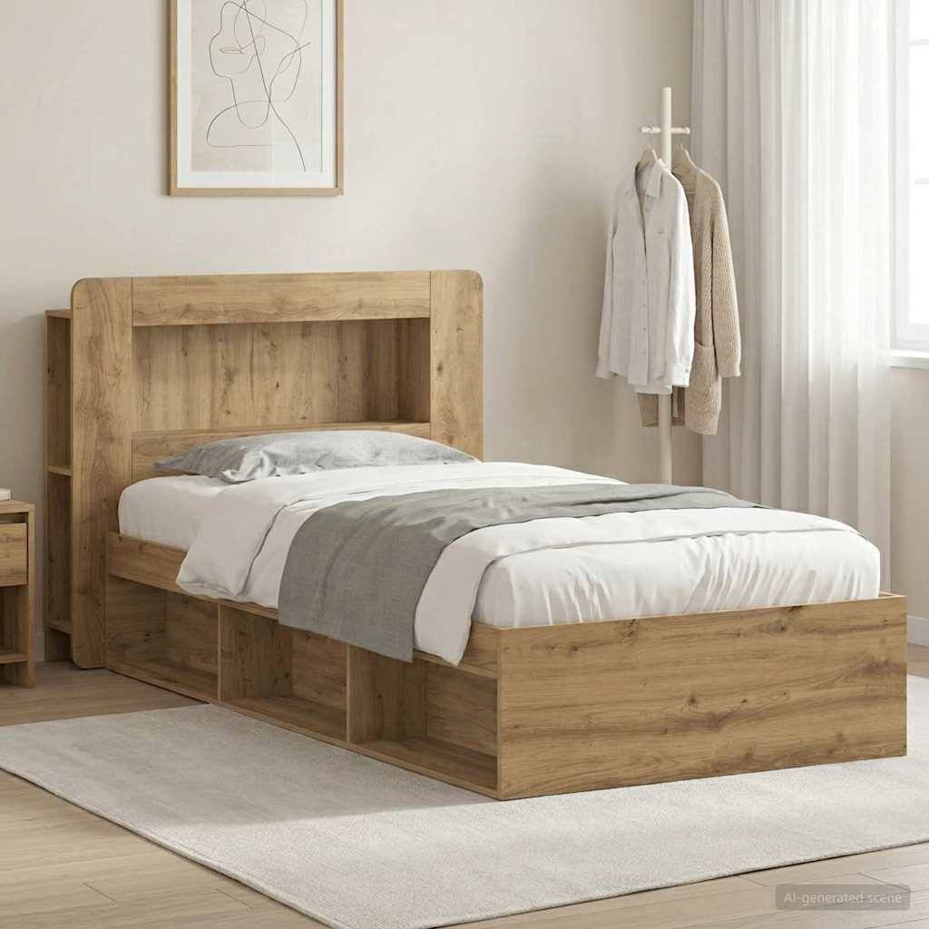 vidaXL Bettgestell mit Stauraum Artisan-Eiche 100 x 200 cm