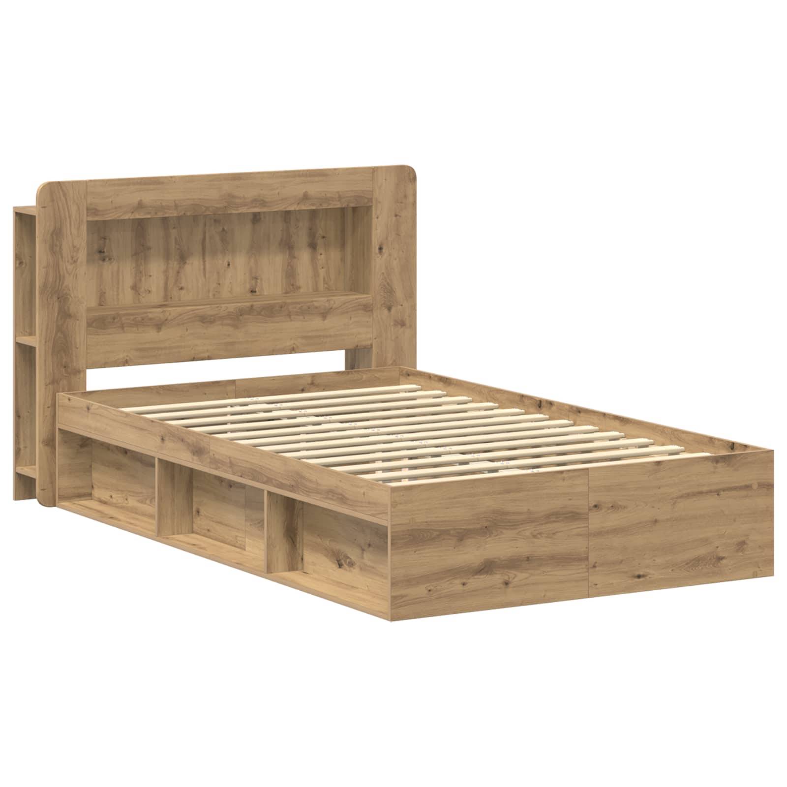 vidaXL Bettgestell mit Stauraum Artisan-Eiche 120 x 190 cm