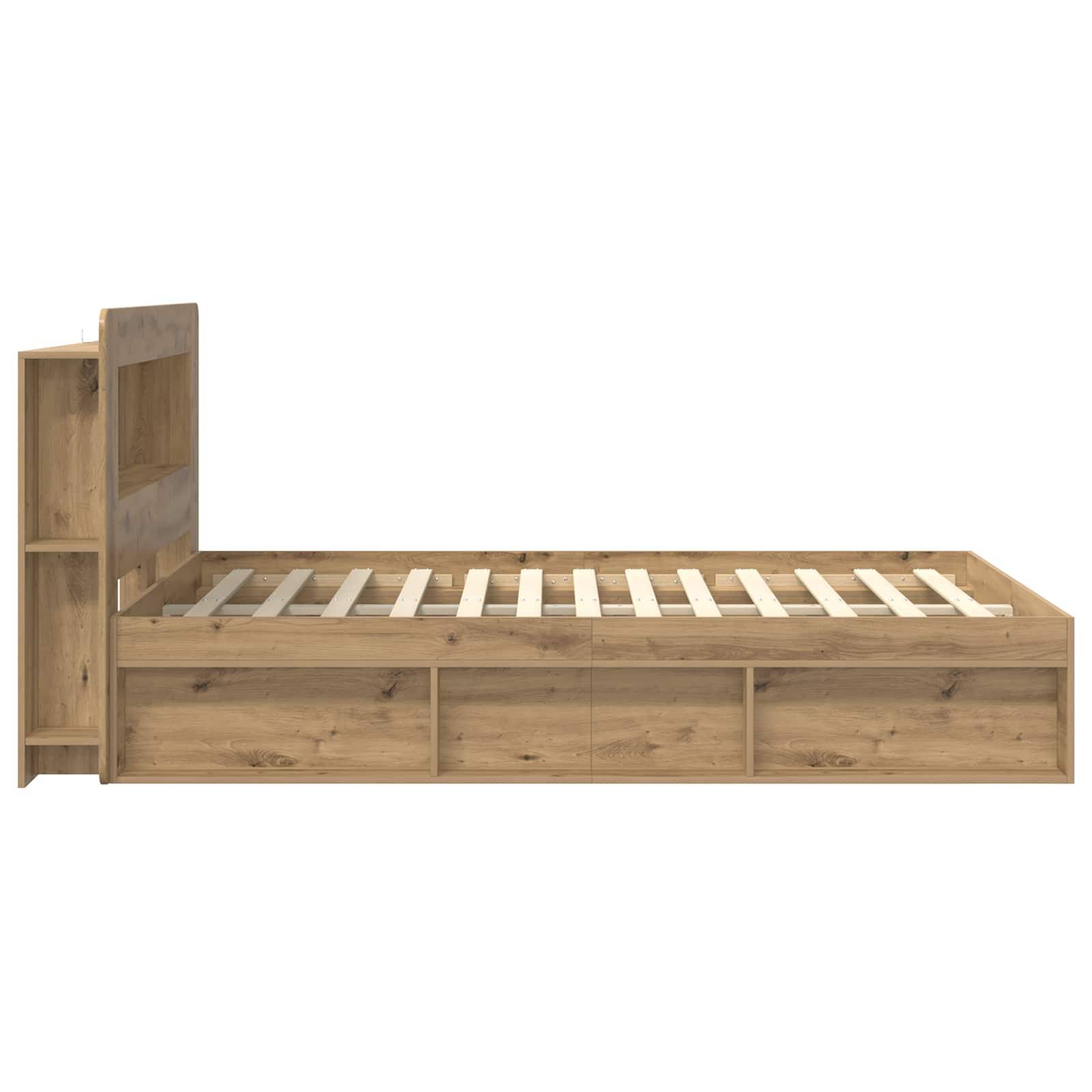 vidaXL Bettgestell mit Stauraum Artisan-Eiche 140 x 190 cm