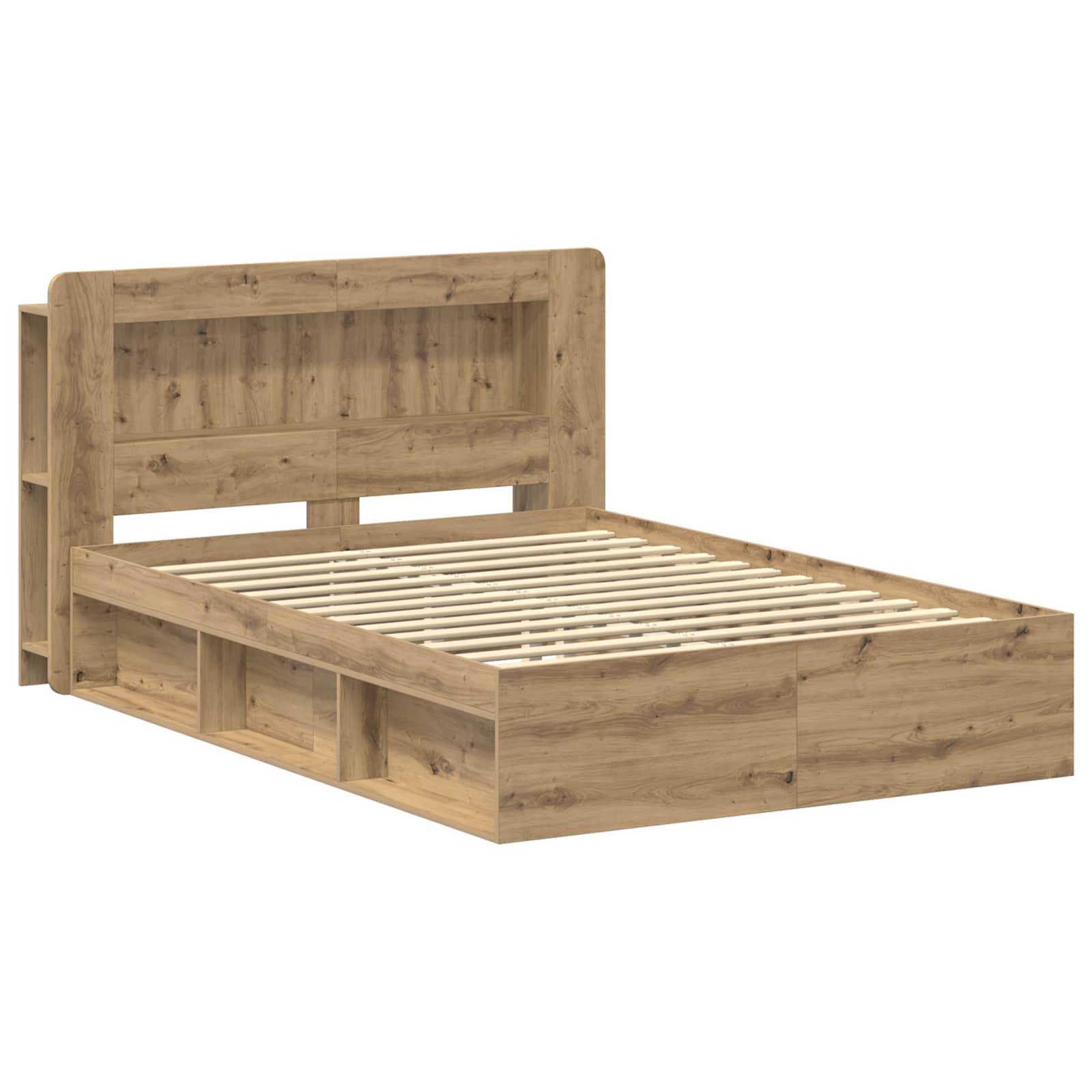 vidaXL Bettgestell mit Stauraum Artisan-Eiche 140 x 190 cm