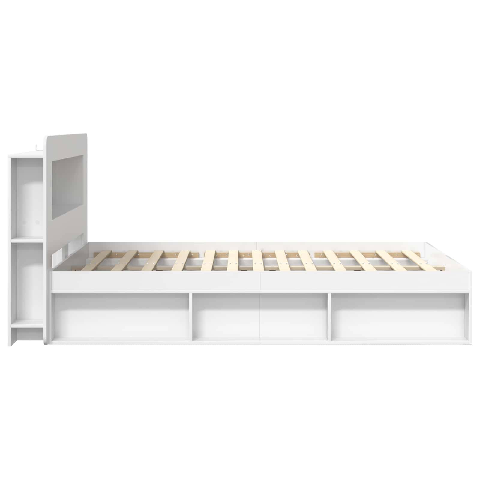 vidaXL Bettgestell mit Stauraum Weiß 160 x 200 cm Holzwerkstoff