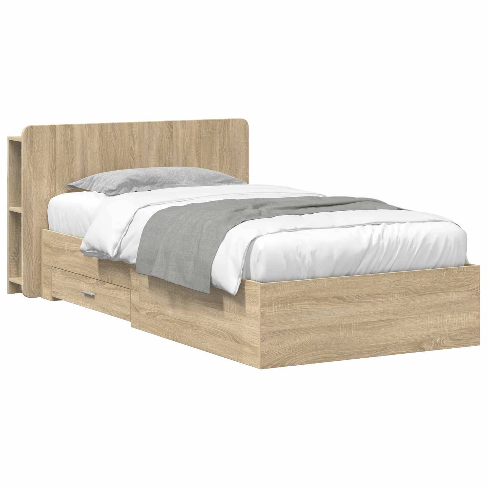 vidaXL Bettgestell mit Stauraum Sonoma-Eiche 80 x 200 cm Holzwerkstoff