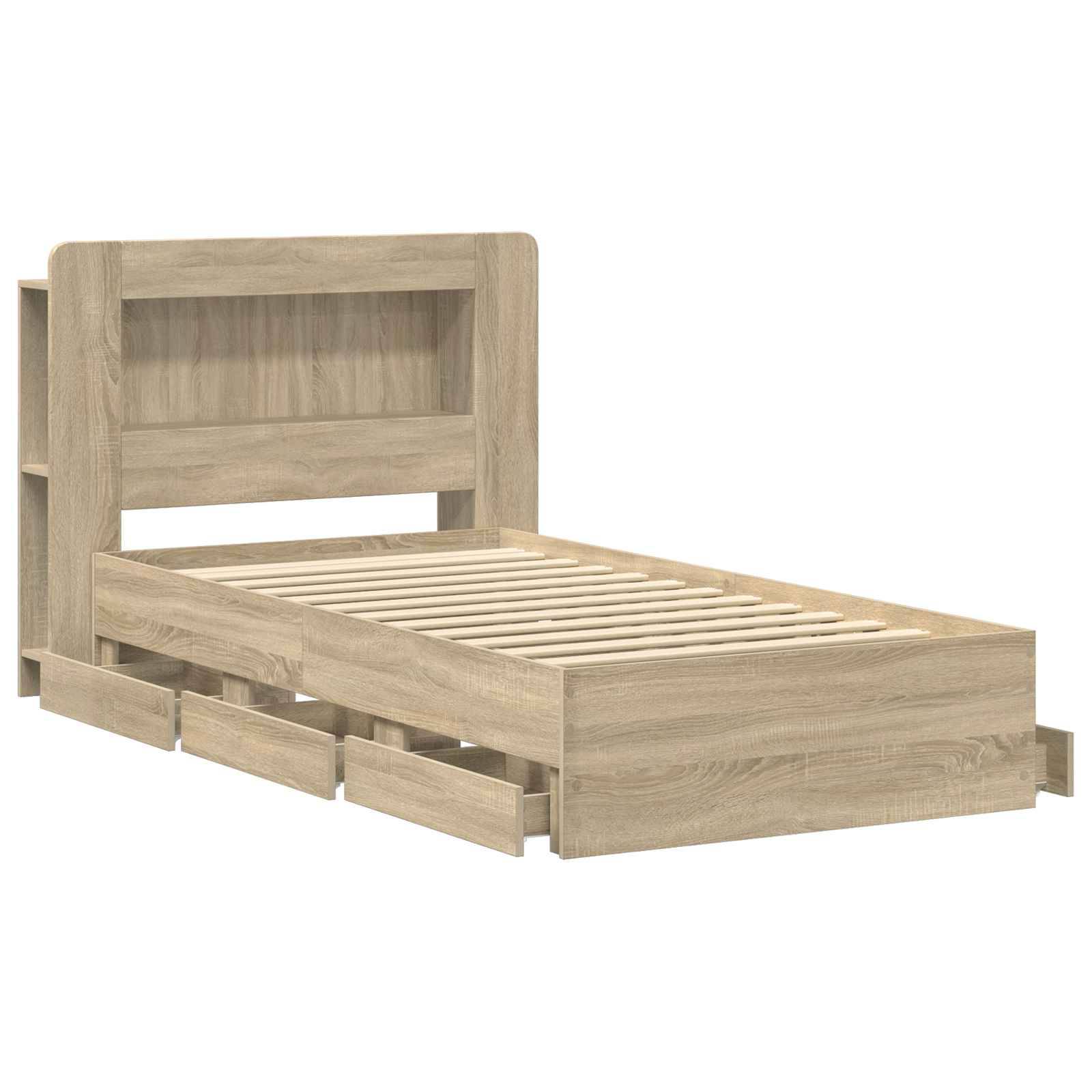 vidaXL Bettgestell mit Stauraum Sonoma-Eiche 80 x 200 cm Holzwerkstoff