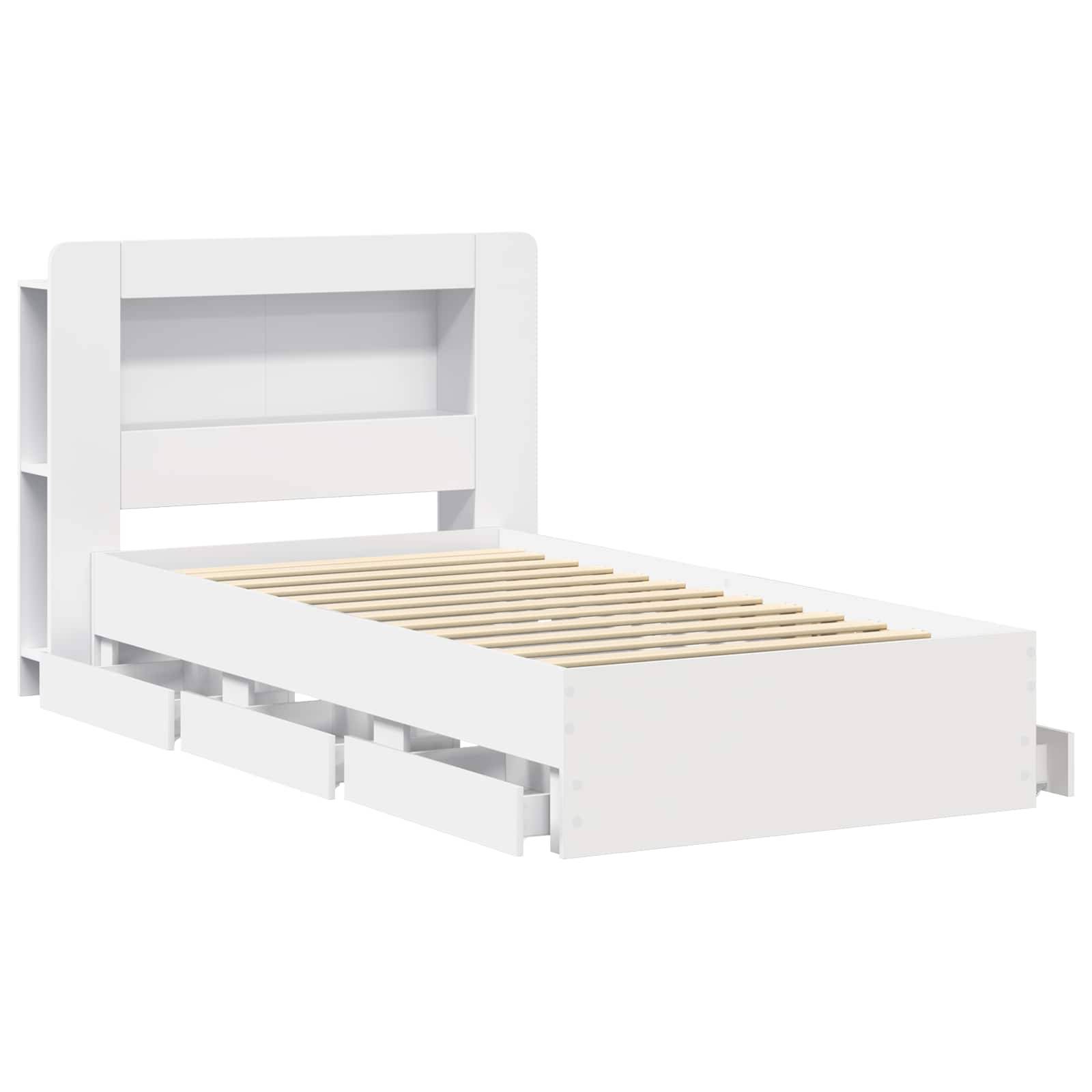 vidaXL Bettgestell mit Stauraum Weiß 80 x 200 cm Holzwerkstoff