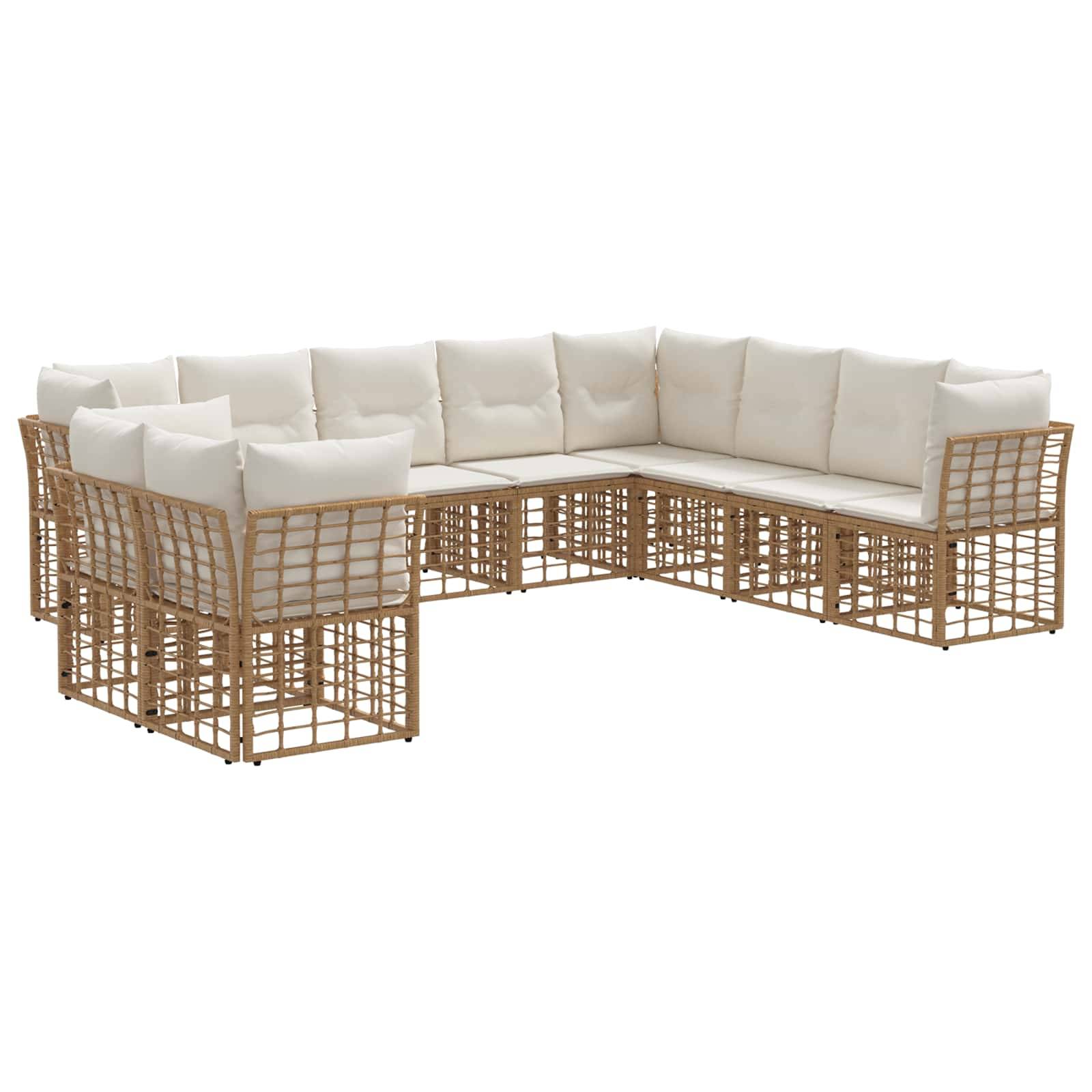 vidaXL Outdoor-Sofagarnitur mit Kissen 8 pcs Natur Polyester