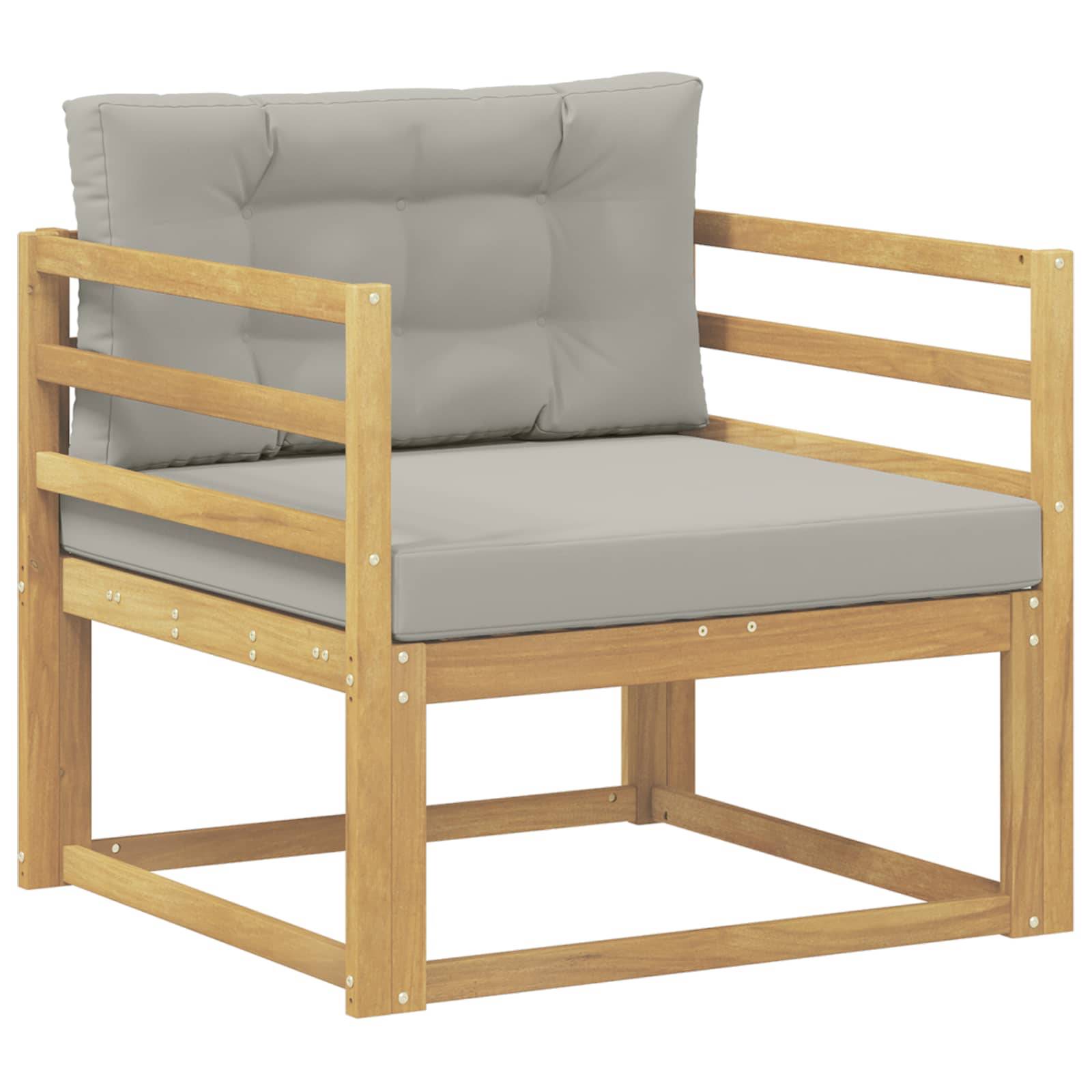 vidaXL Outdoor Mittelsofa Polyester Weiß