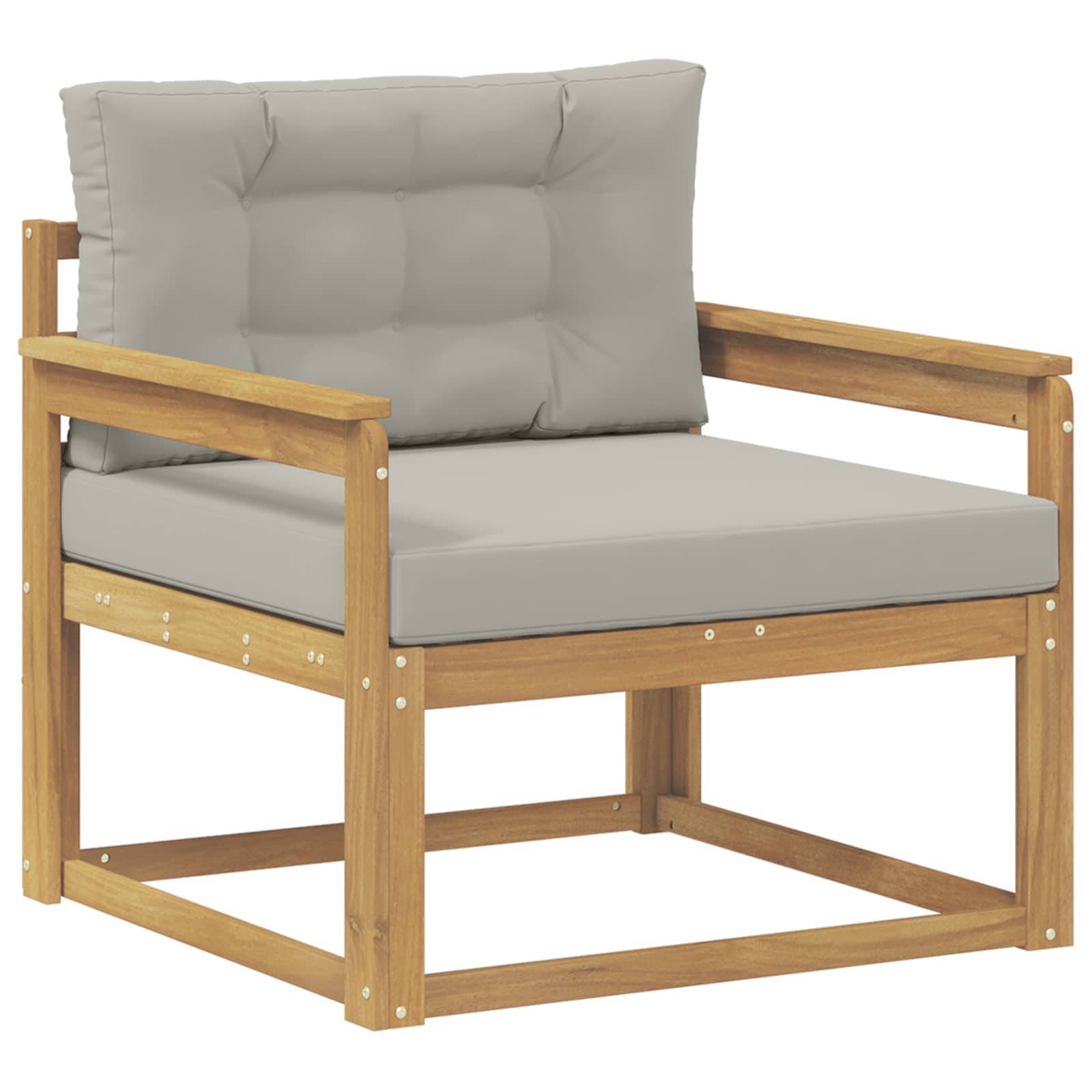 vidaXL Outdoor Mittelsofa Polyester Weiß