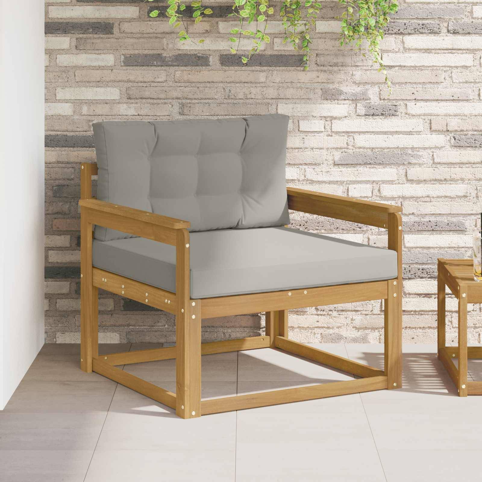 vidaXL Outdoor Mittelsofa Polyester Weiß