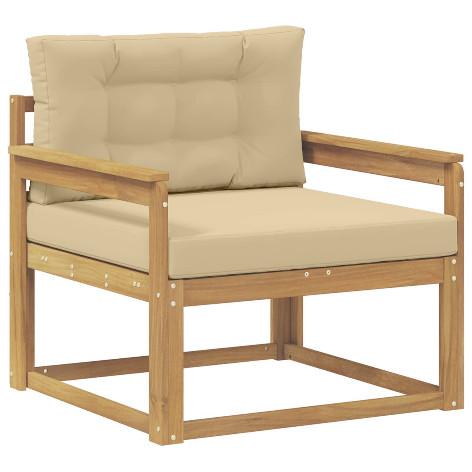 vidaXL Outdoor Mittelsofa Polyester Weiß
