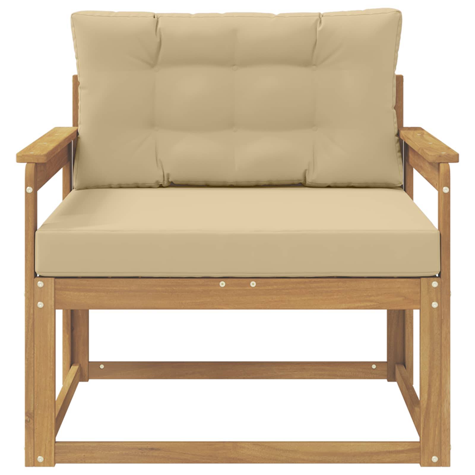 vidaXL Outdoor Mittelsofa Polyester Weiß