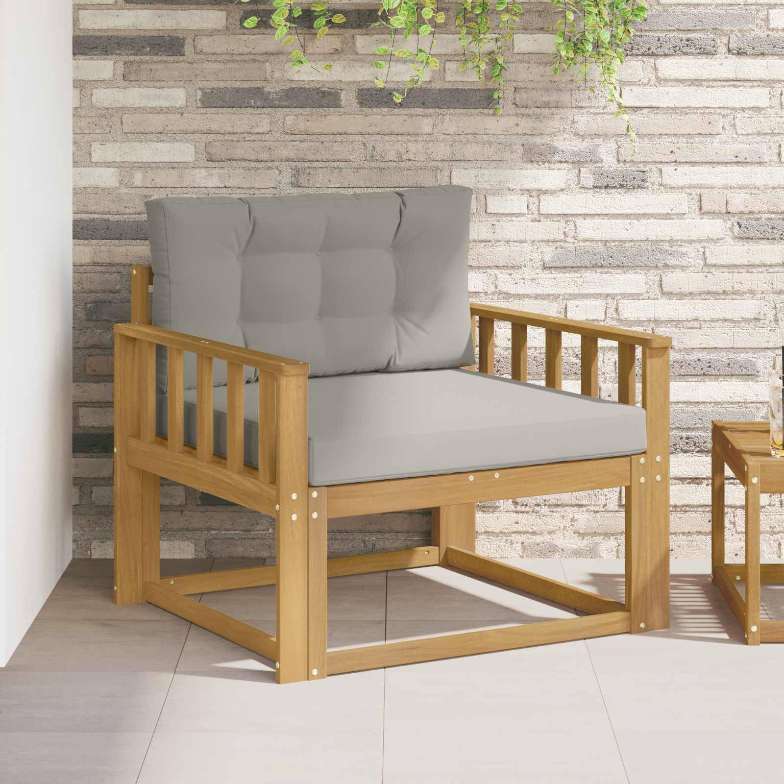 vidaXL Outdoor Mittelsofa Polyester Weiß