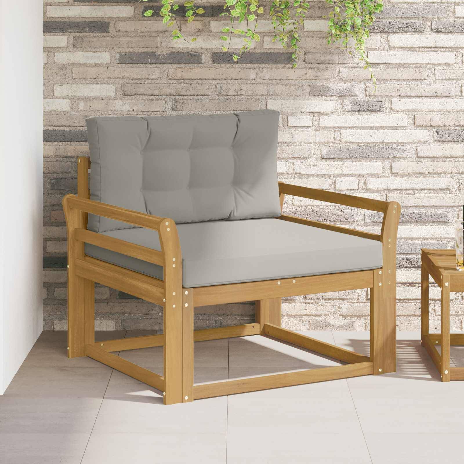 vidaXL Outdoor Mittelsofa Polyester Weiß