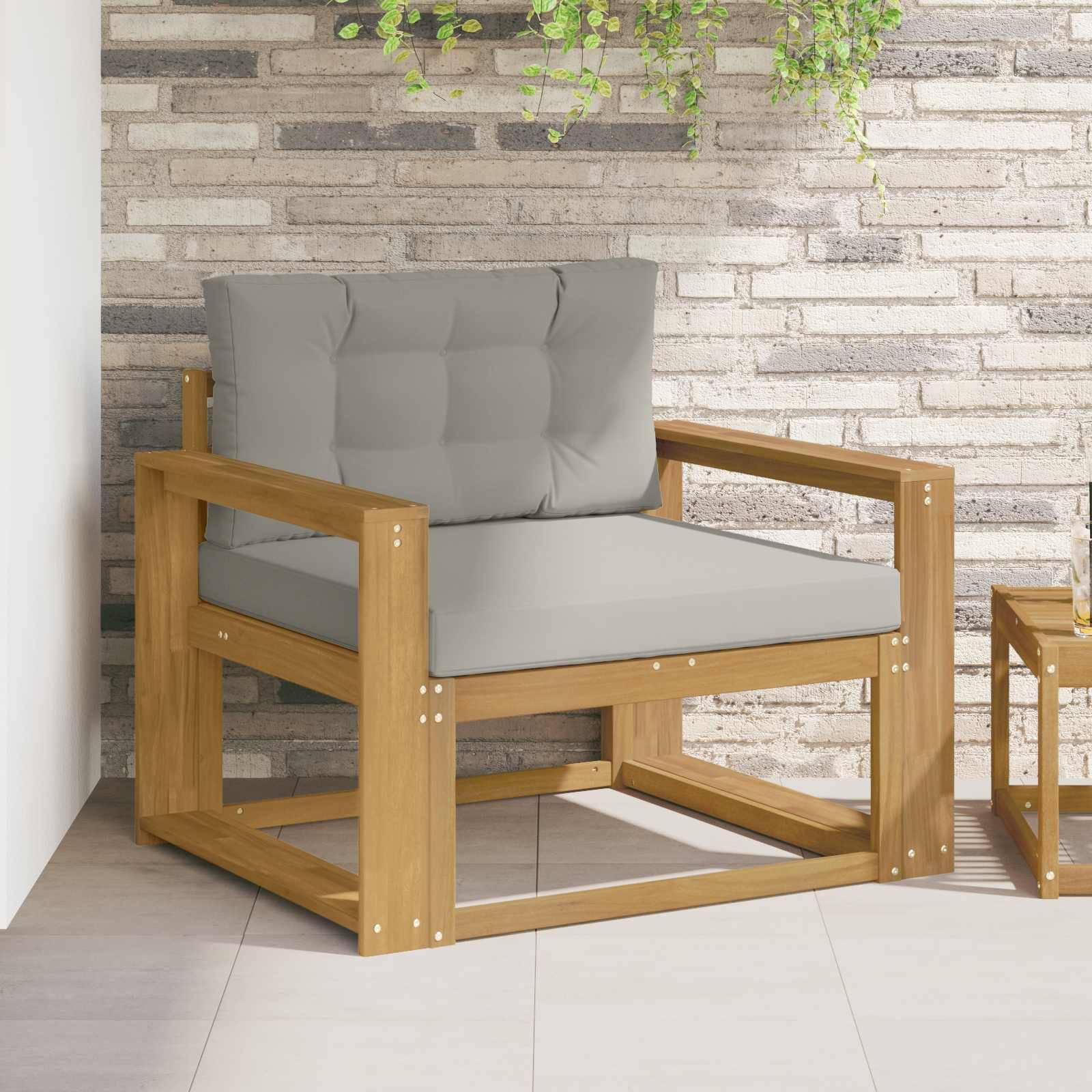 vidaXL Outdoor Mittelsofa Polyester Weiß