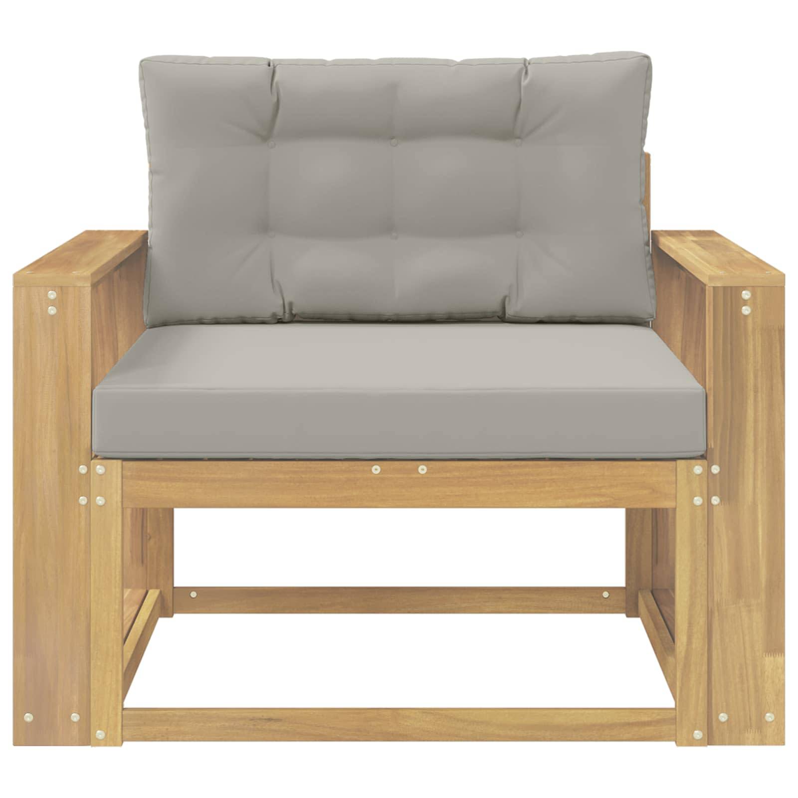 vidaXL Outdoor Mittelsofa Polyester Weiß