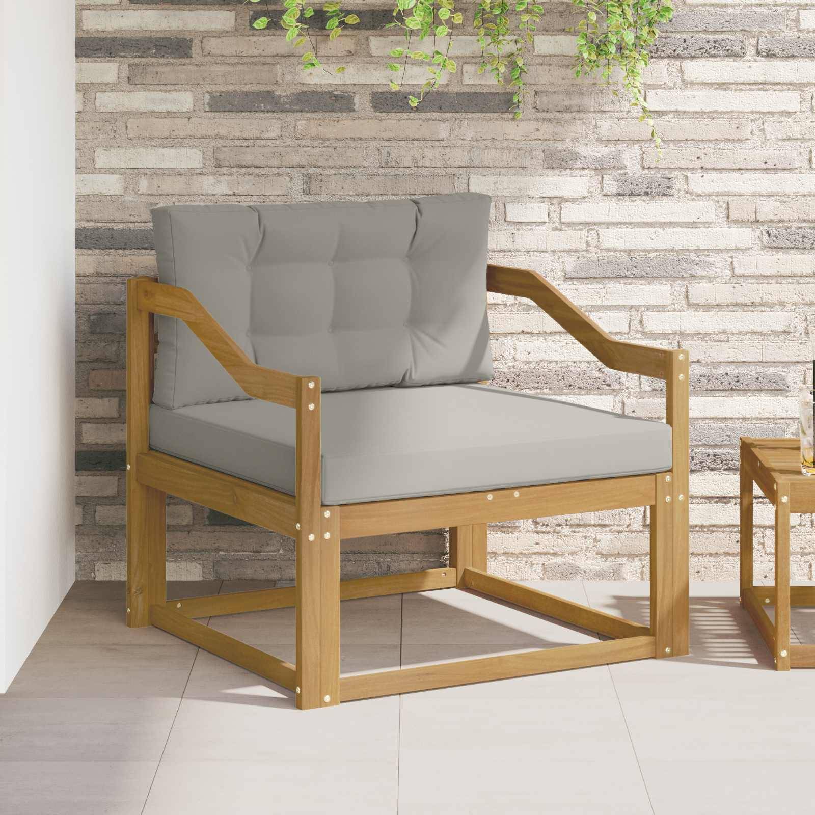 vidaXL Outdoor Mittelsofa Polyester Weiß