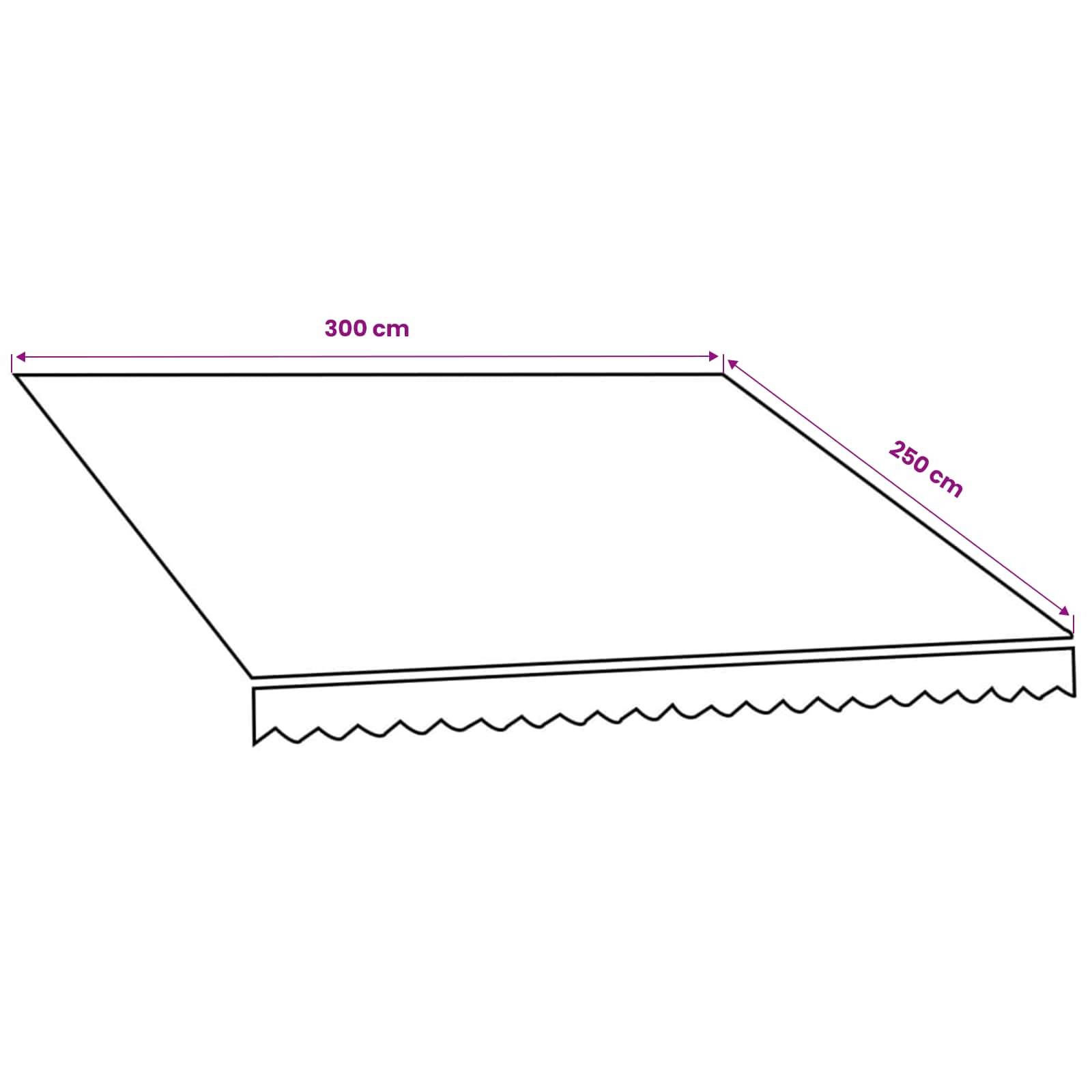 vidaXL Ersatzmarkisenstoff Orange und Braun 300 x 250 cm Segeltuch