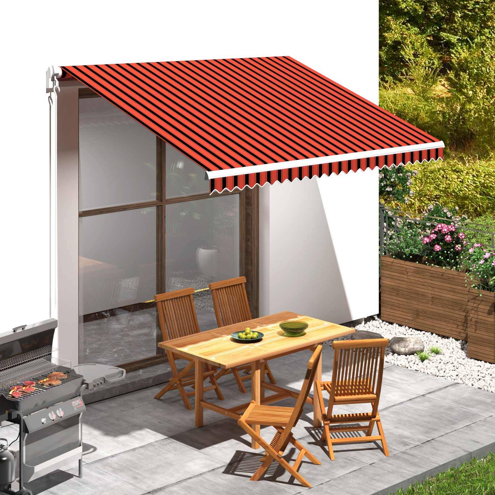 vidaXL Ersatzmarkisenstoff Orange und Braun 350 x 250 cm Segeltuch