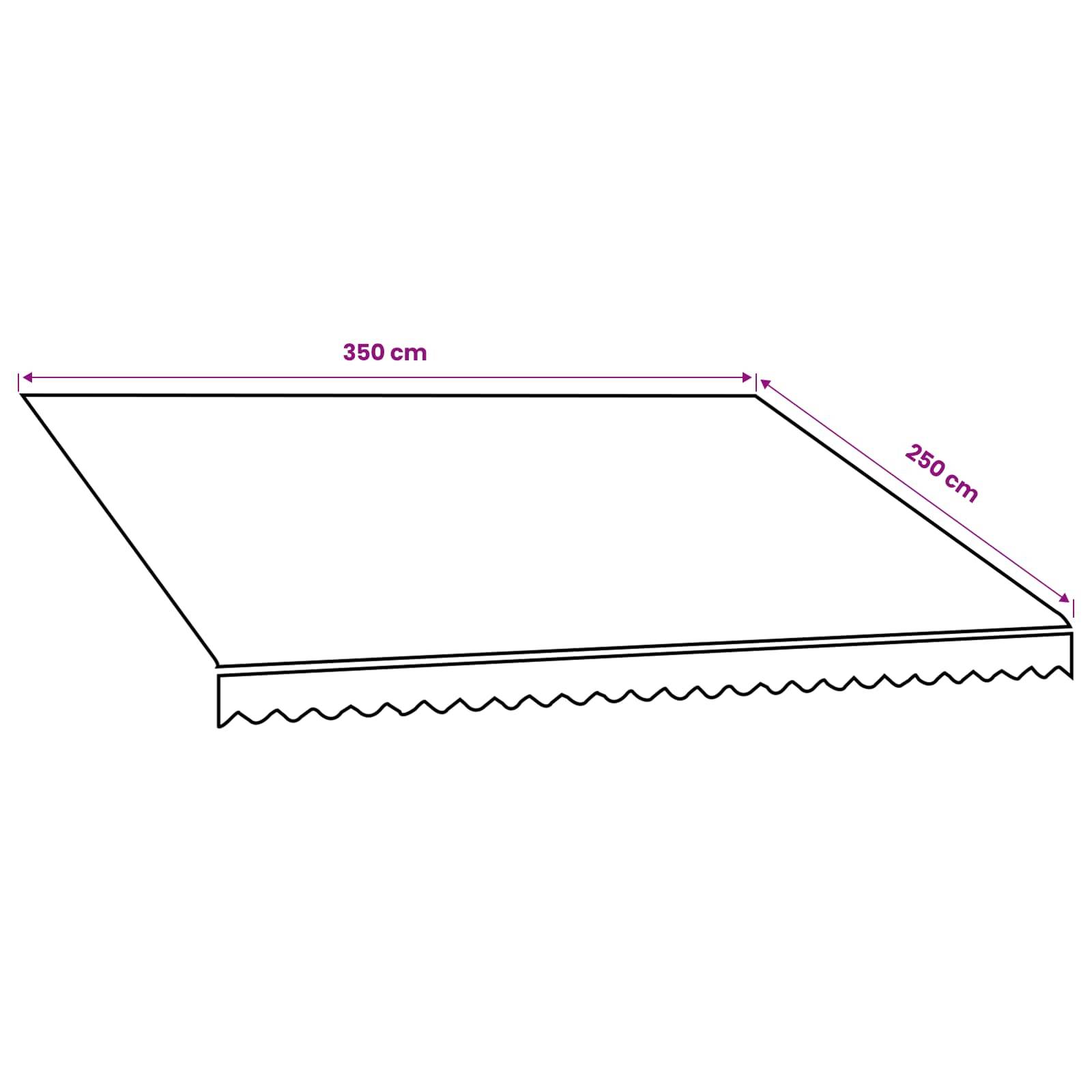 vidaXL Ersatzmarkisenstoff Orange und Braun 350 x 250 cm Segeltuch