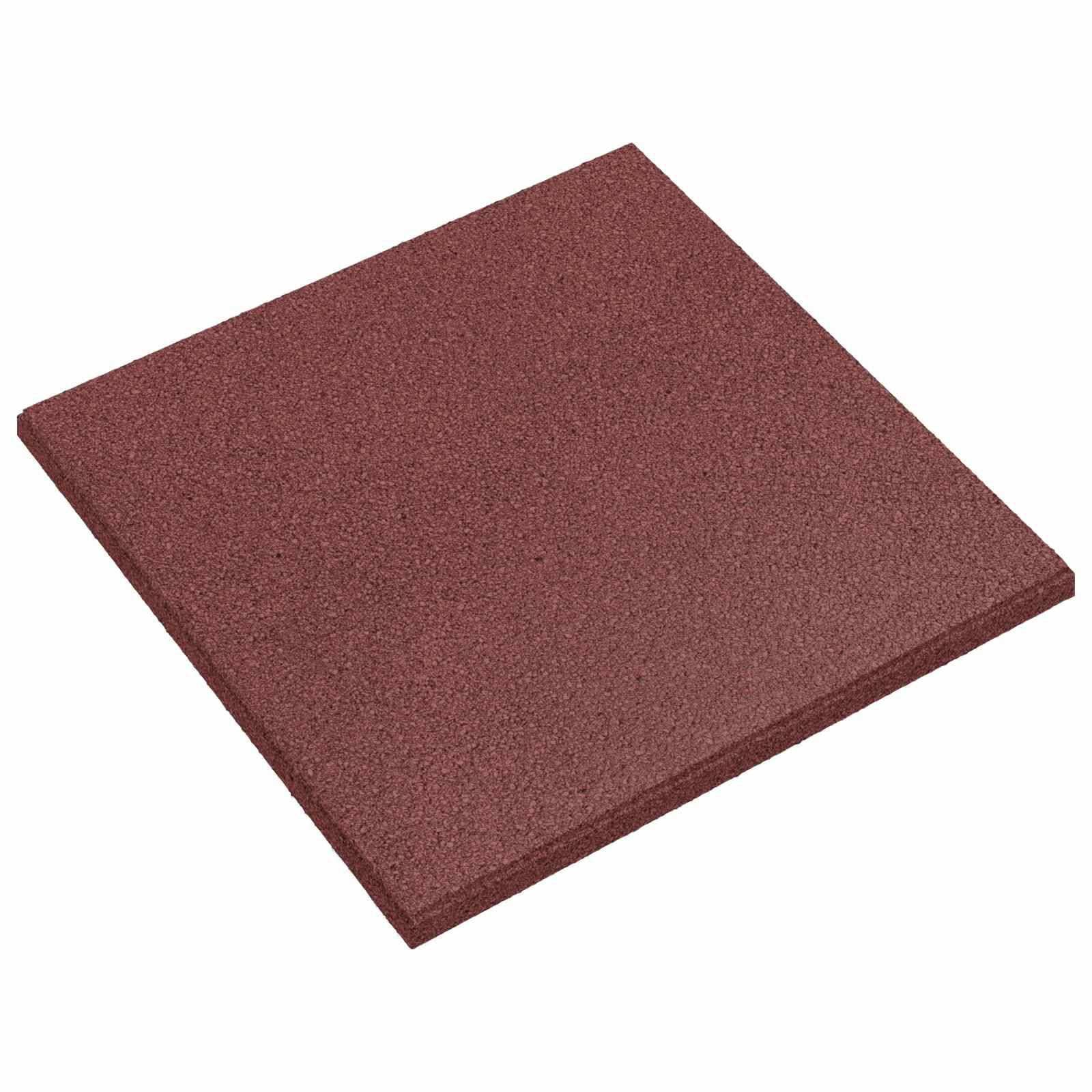 vidaXL Sturzschutzfliesen 6 pcs Rot 50 x 50 cm Gummi