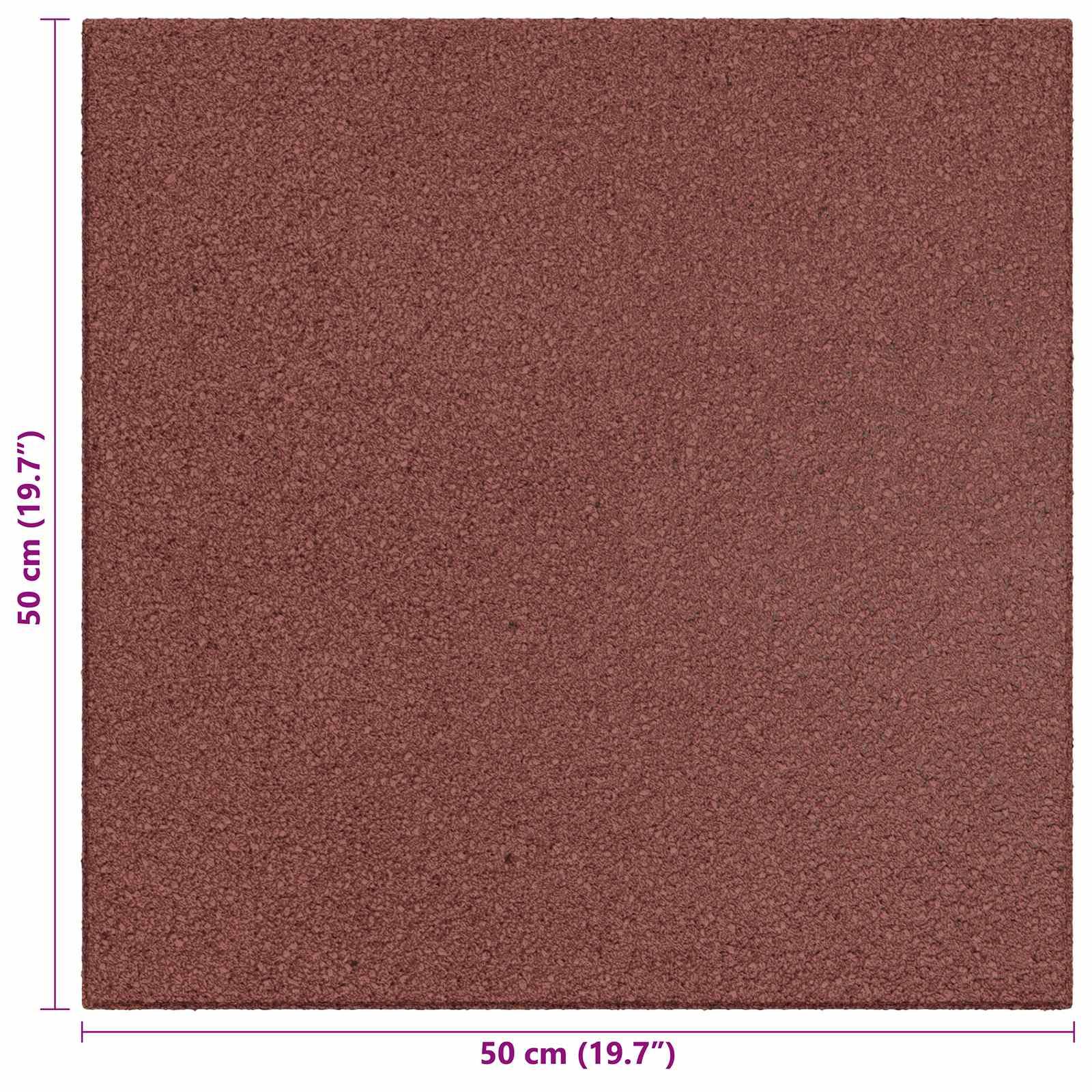 vidaXL Sturzschutzfliesen 6 pcs Rot 50 x 50 cm Gummi