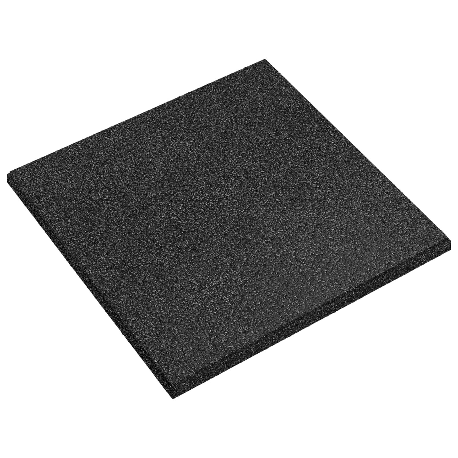 vidaXL Sturzschutzfliesen 18 pcs Schwarz 50 x 50 cm Gummi