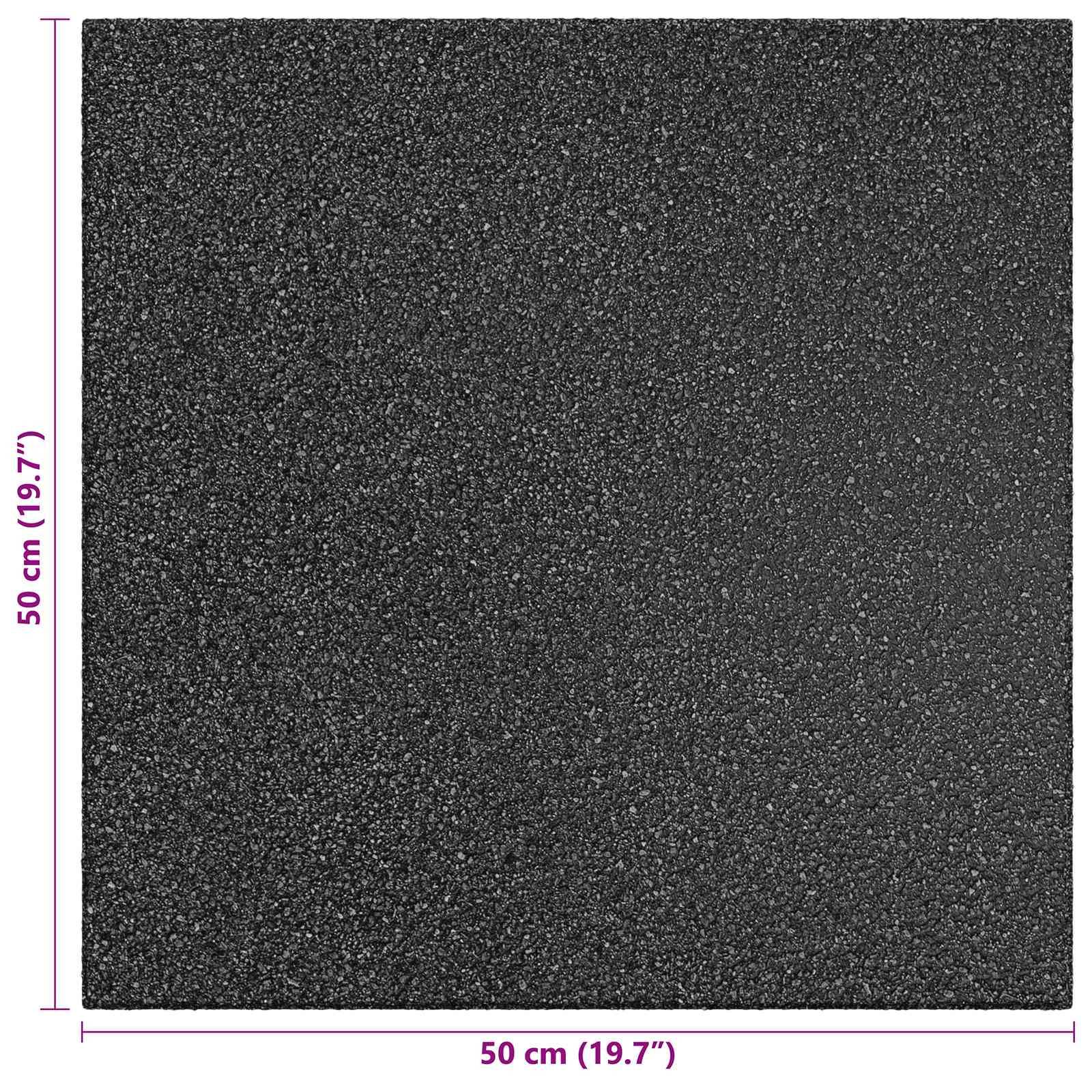vidaXL Sturzschutzfliesen 6 pcs Schwarz 50 x 50 cm Gummi