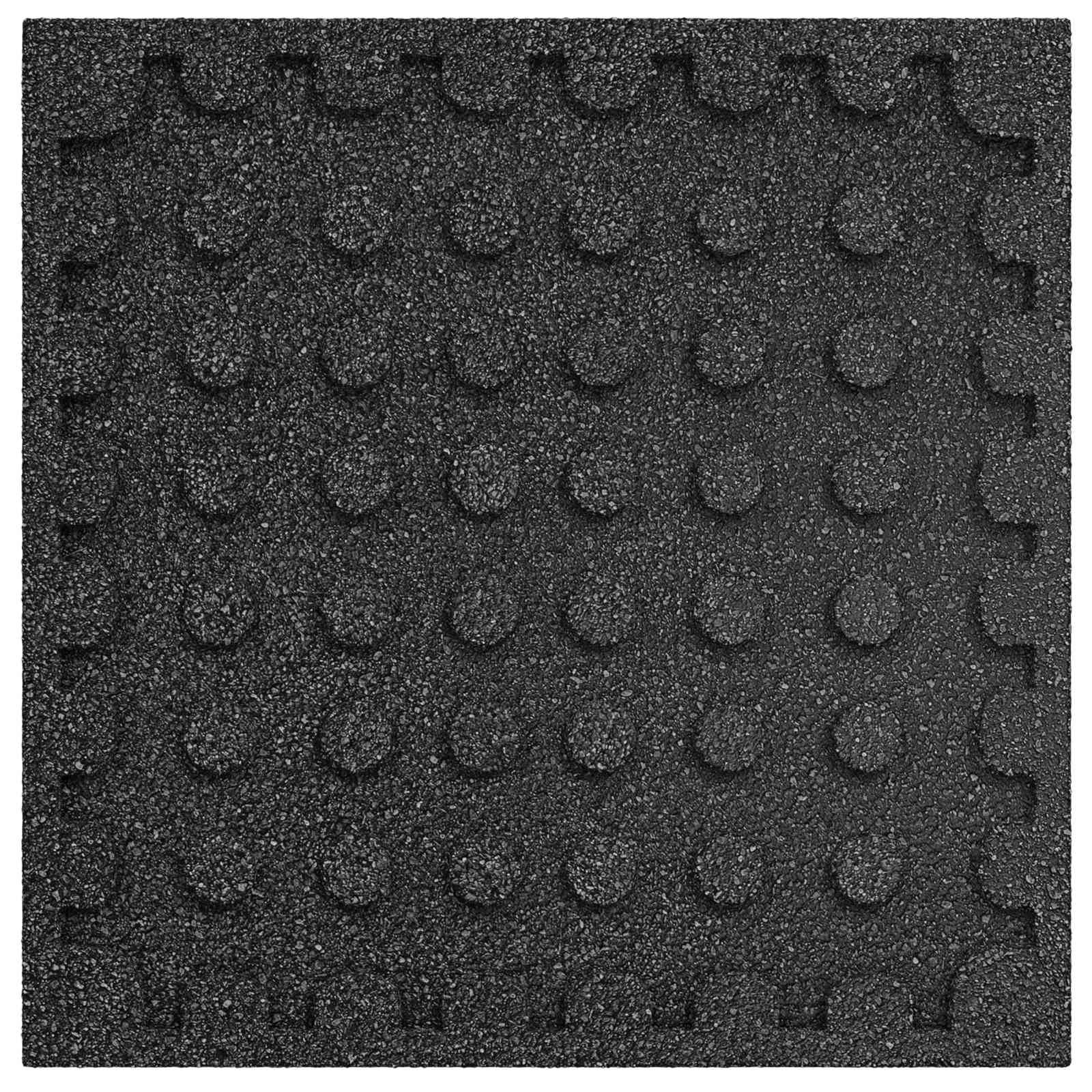 vidaXL Sturzschutzfliesen 18 pcs Schwarz 50 x 50 cm Gummi