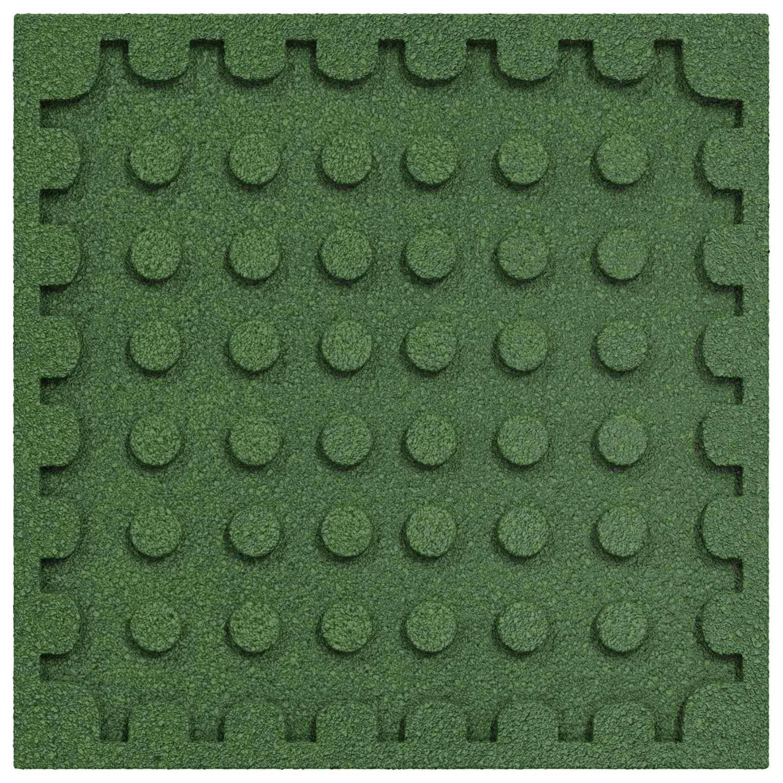 vidaXL Sturzschutzfliesen 12 pcs Grün 50 x 50 cm Gummi