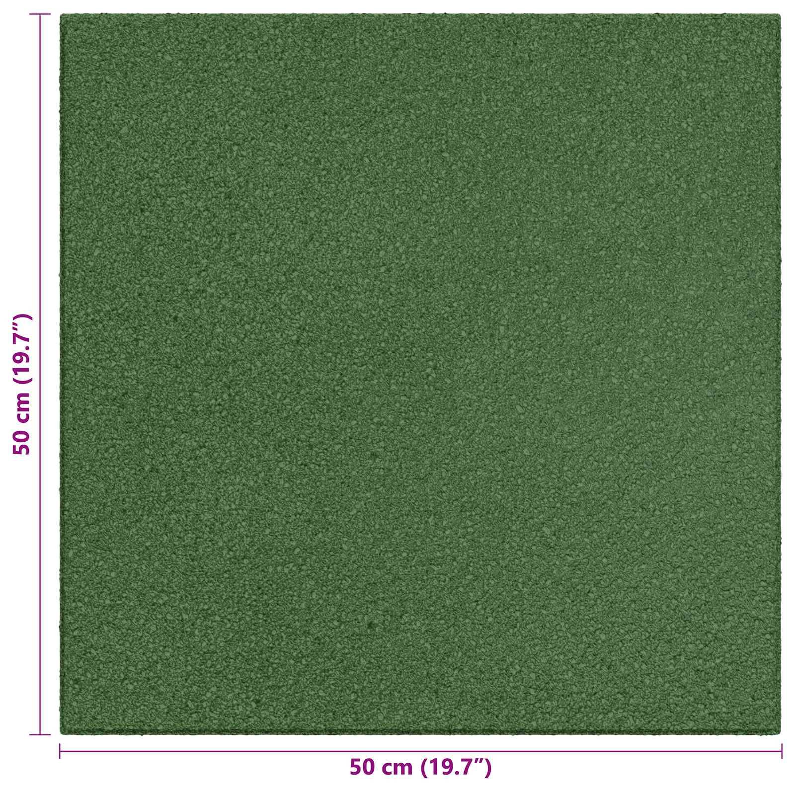 vidaXL Sturzschutzfliesen 12 pcs Grün 50 x 50 cm Gummi