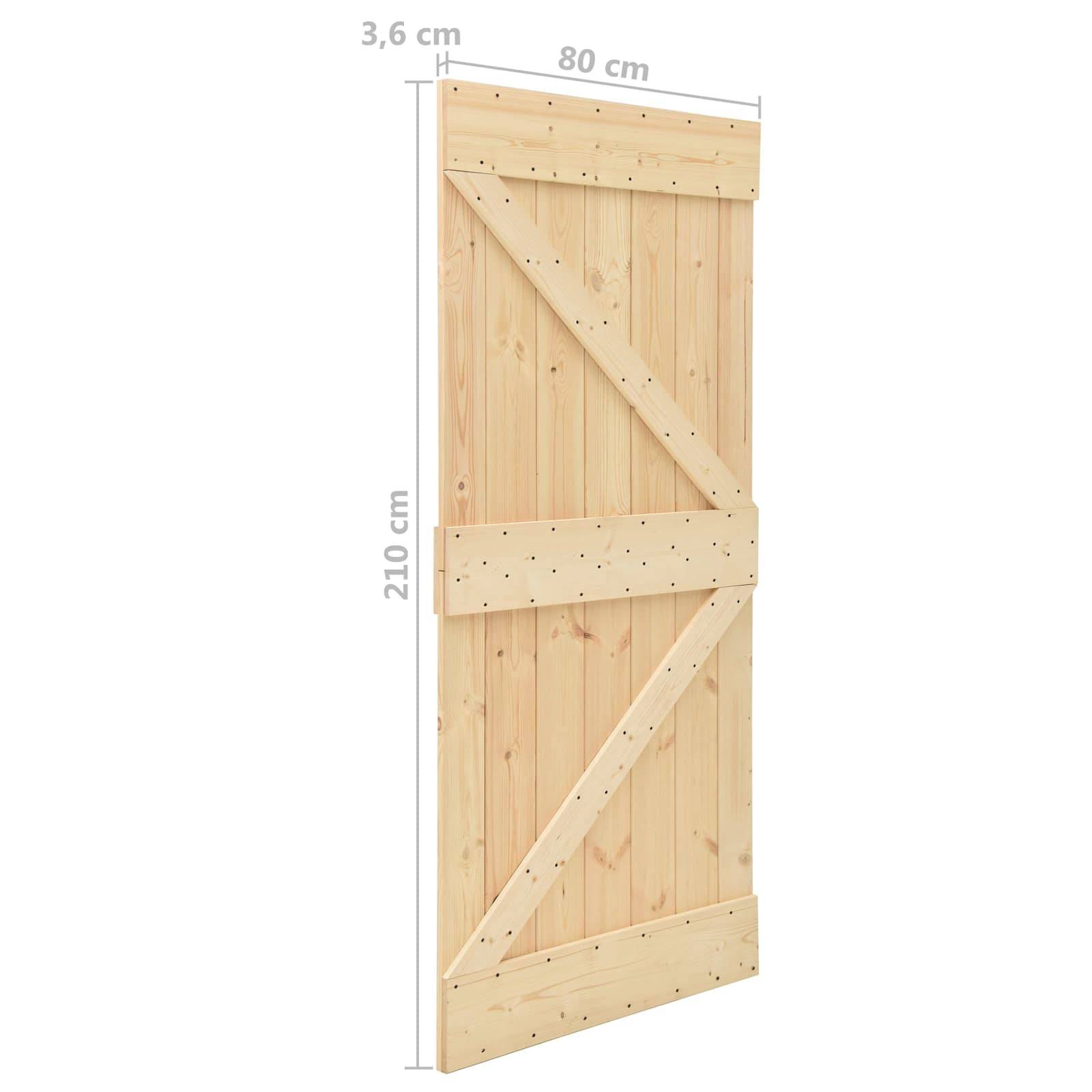 vidaXL Schiebetür Natürlich und Schwarz 80 x 210 cm