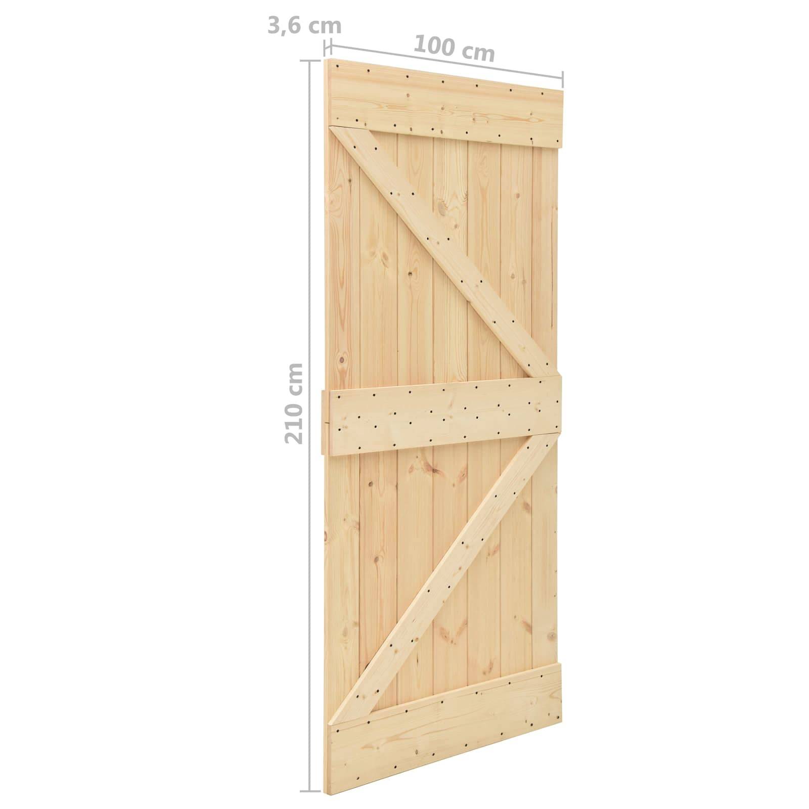 vidaXL Schiebetür Natürlich und Schwarz 100 x 210 cm