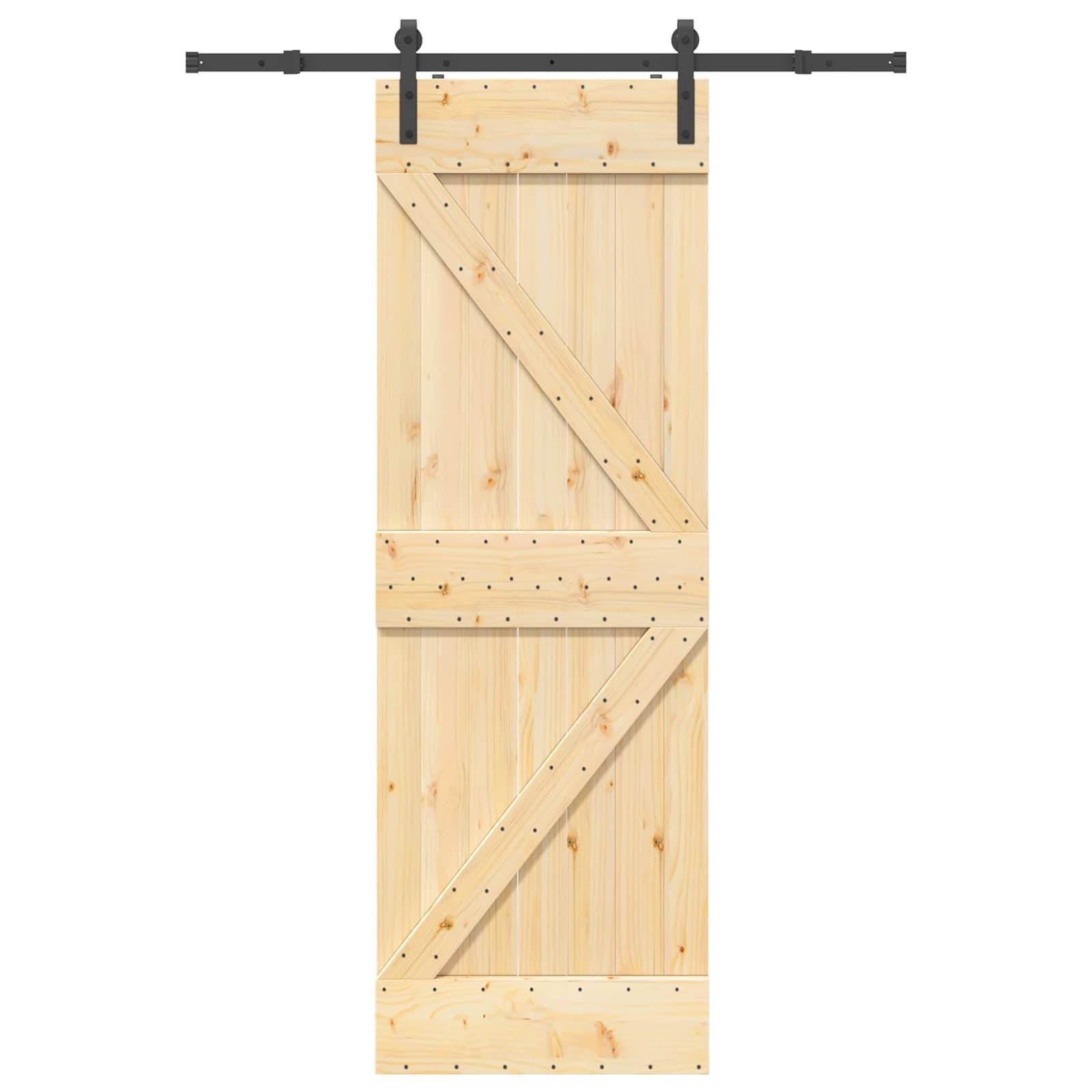 vidaXL Schiebetür NARVIK Natürlich und Schwarz 70 x 210 cm (152,5 cm)