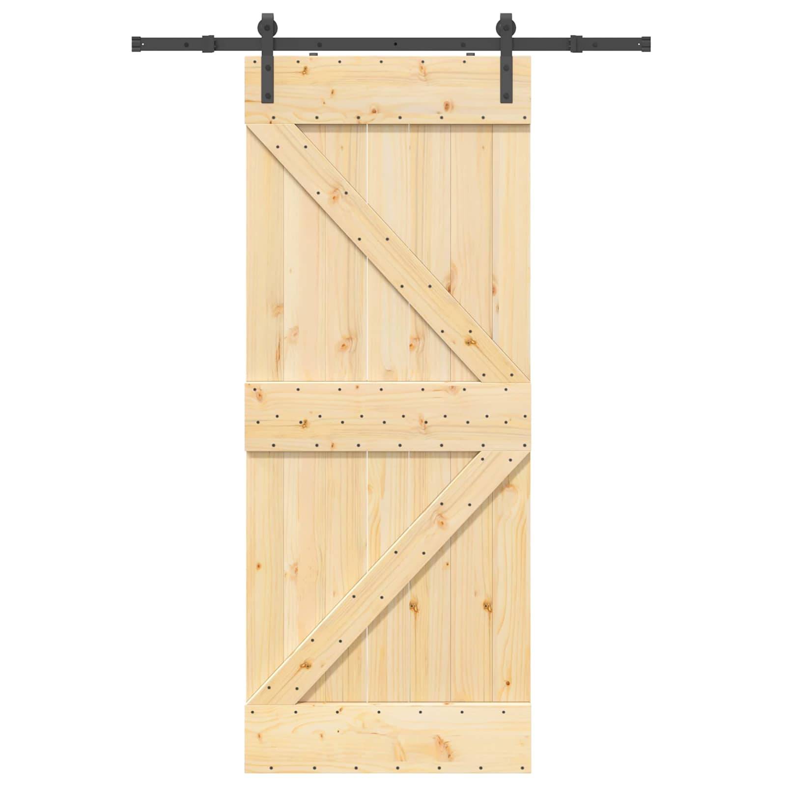 vidaXL Schiebetür NARVIK Natürlich und Schwarz 85 x 210 cm (152,5 cm)