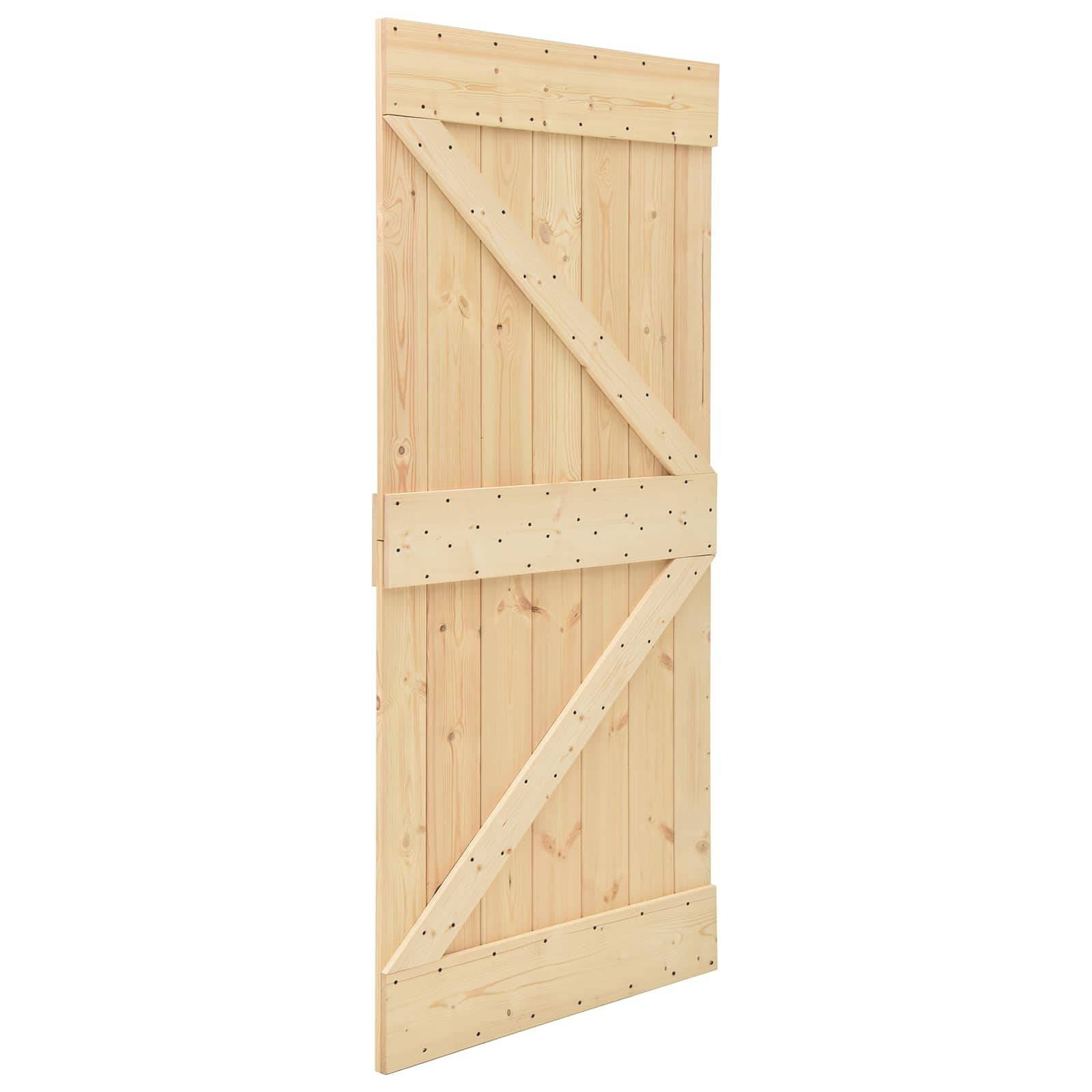 vidaXL Schiebetür NARVIK Natürlich und Schwarz 100 x 210 cm (213,5 cm)