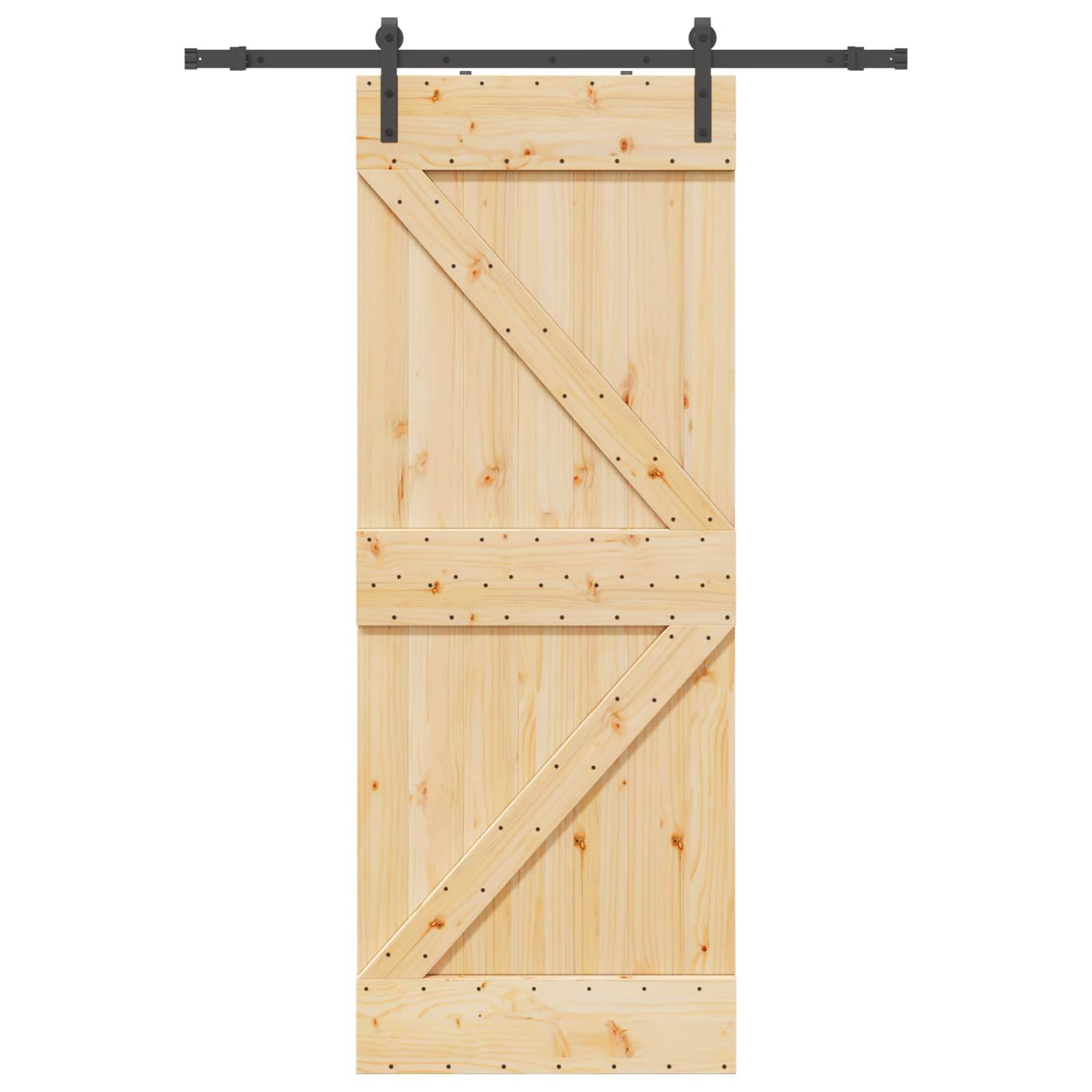 vidaXL Schiebetür NARVIK Natürlich und Schwarz 80 x 210 cm (152,5 cm)