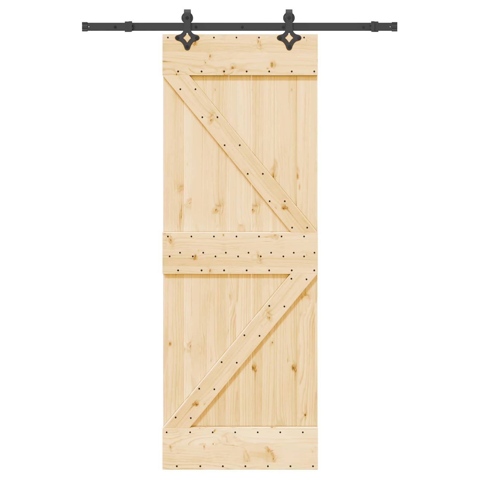 vidaXL Schiebetür NARVIK Natürlich und Schwarz 70 x 210 cm (152,5 cm)